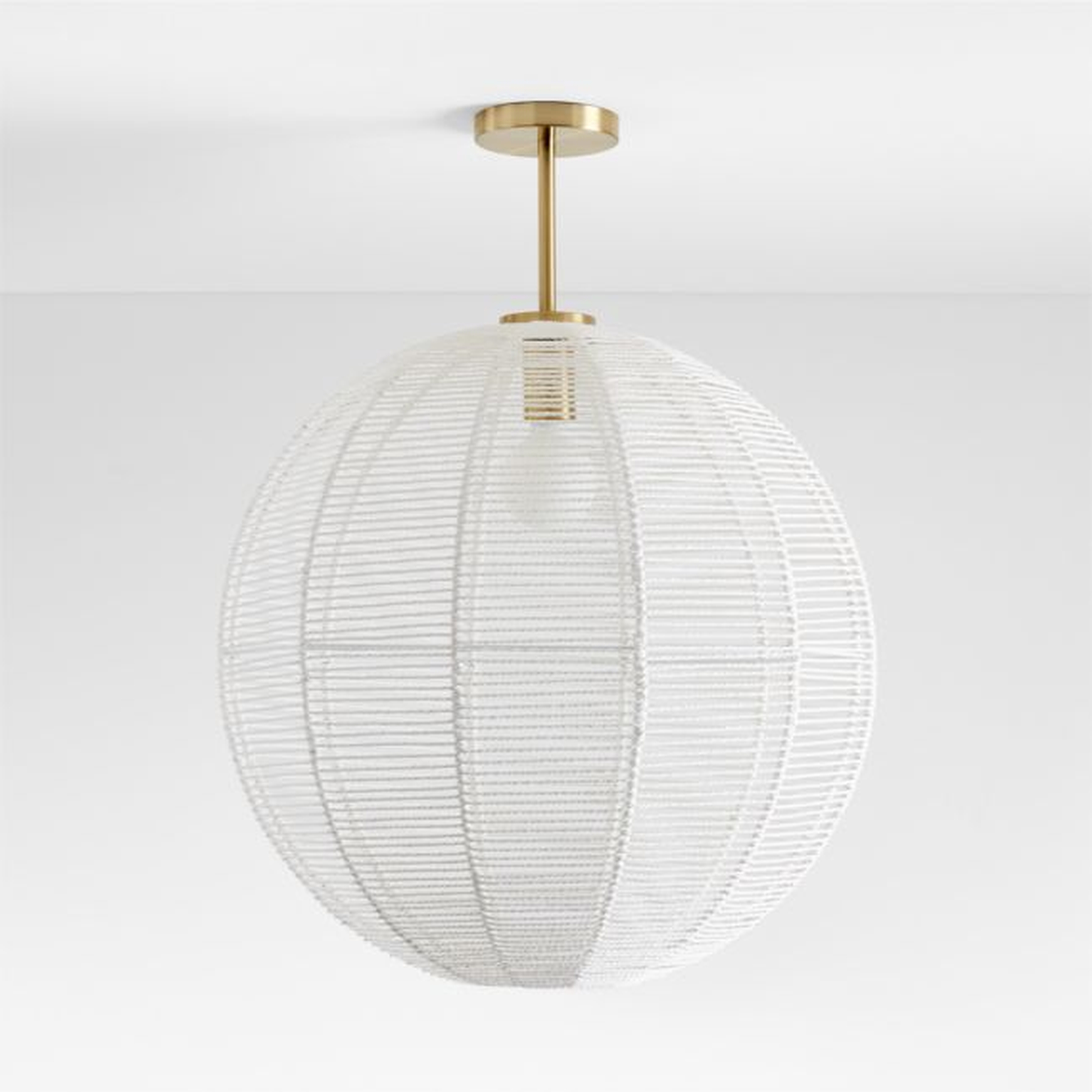 Ivory Woven Rope Large Sphere 22" Kids Flush Mount Ceiling Light - Crate & Kids