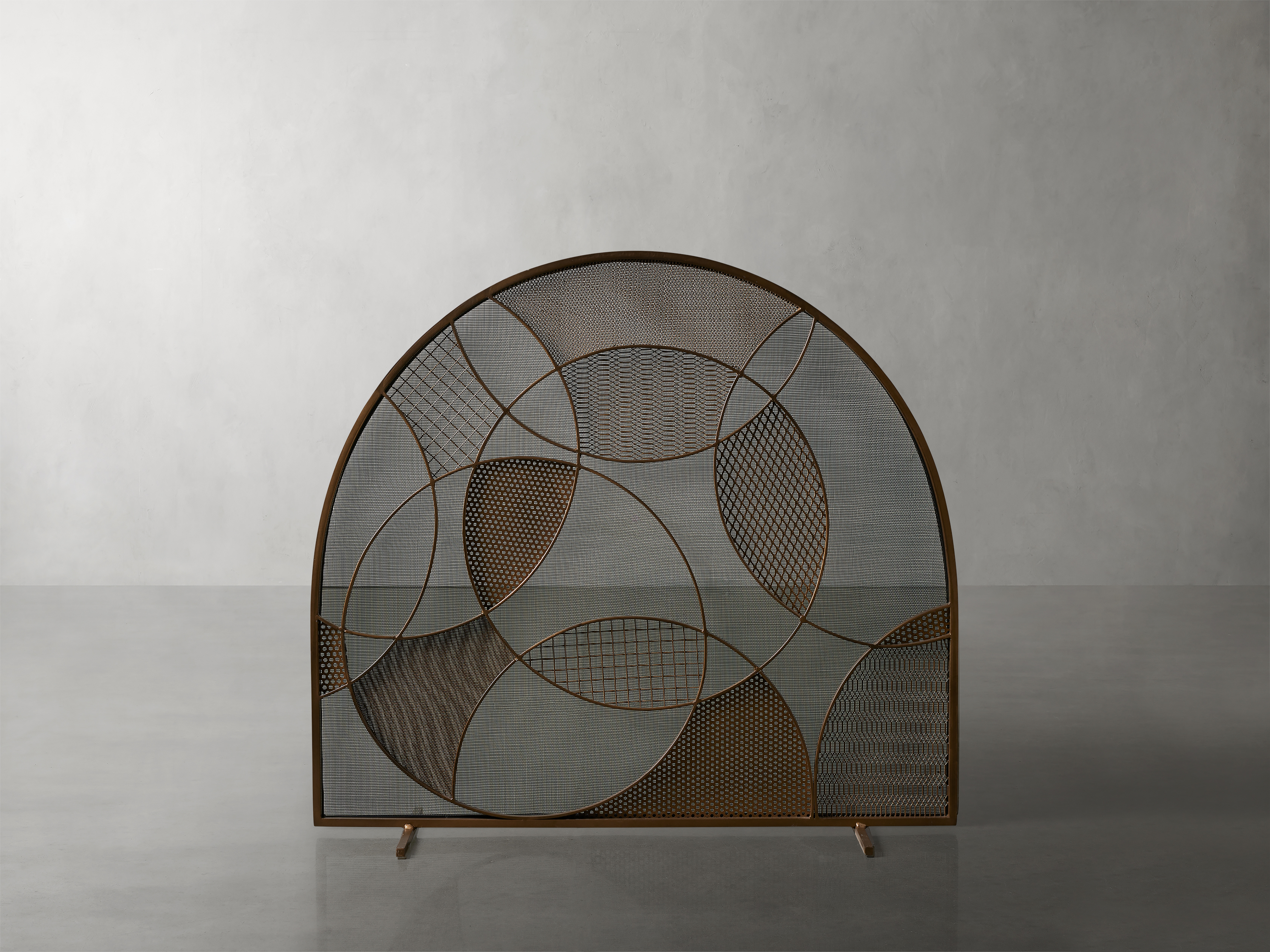 Lunar Fireplace Screen in Metal Brown - Arhaus