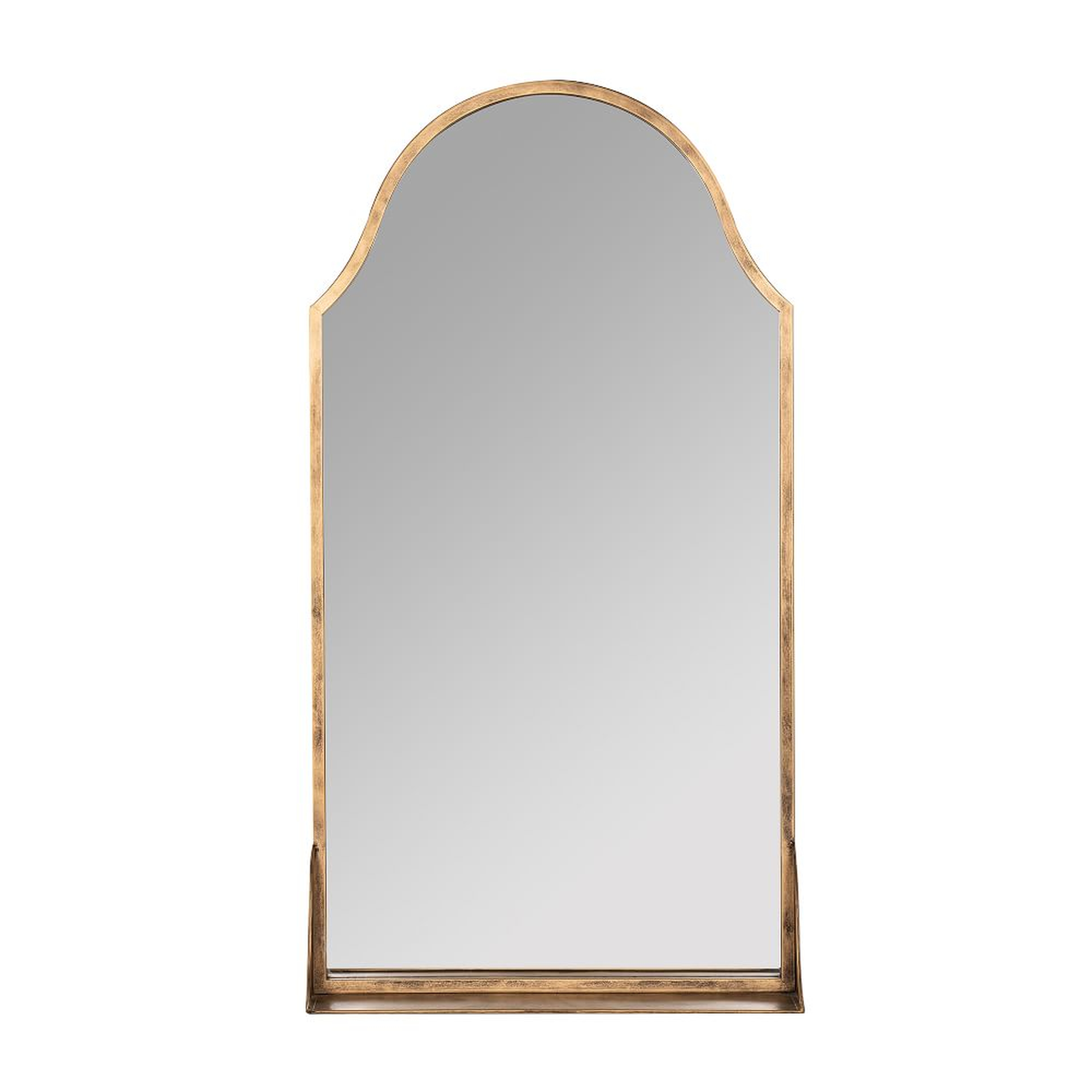Metal Arch Shelf Mirror, Gold, 38.5" - West Elm