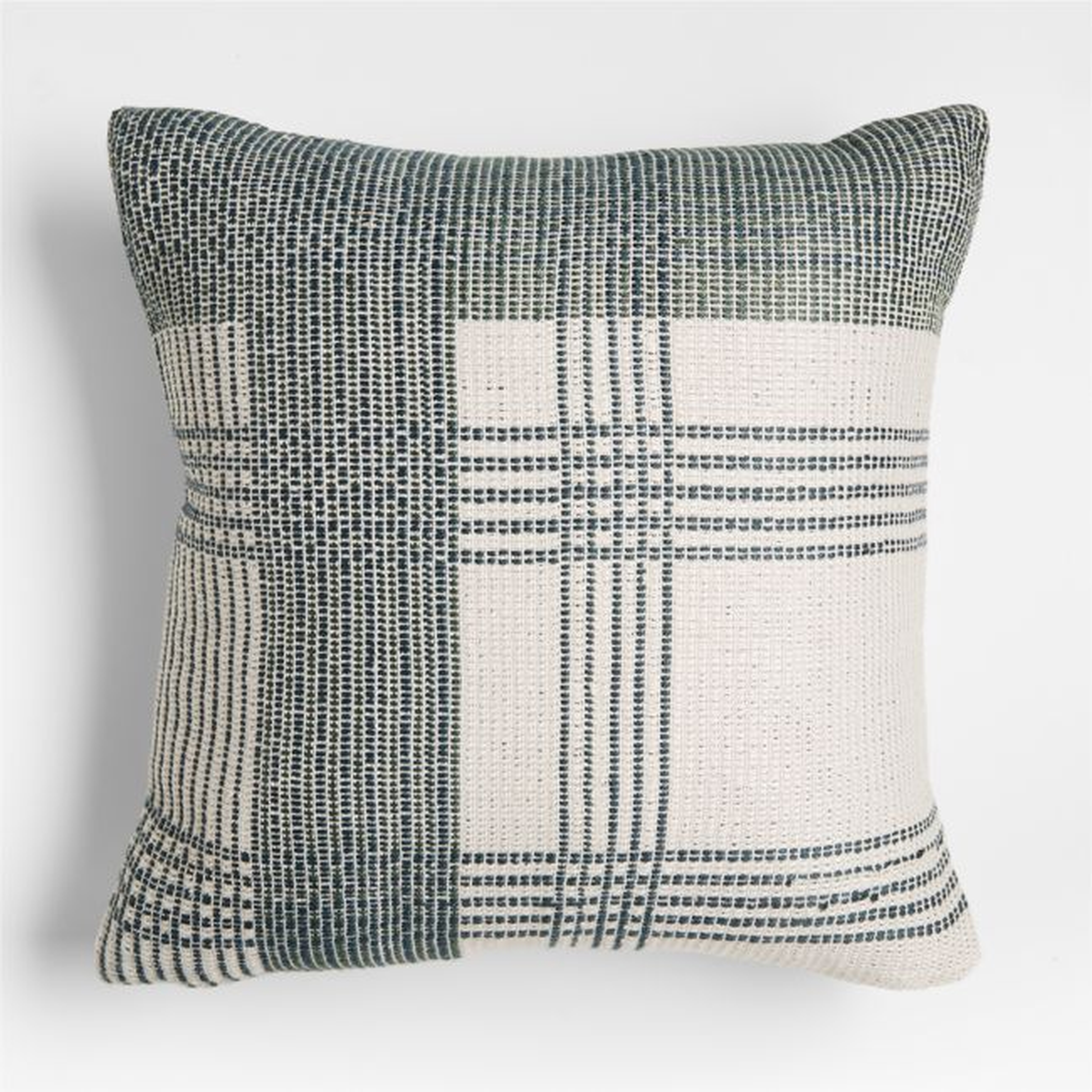 Pine Green 20"x20" Plaid Outdoor Throw Pillow - Crate and Barrel