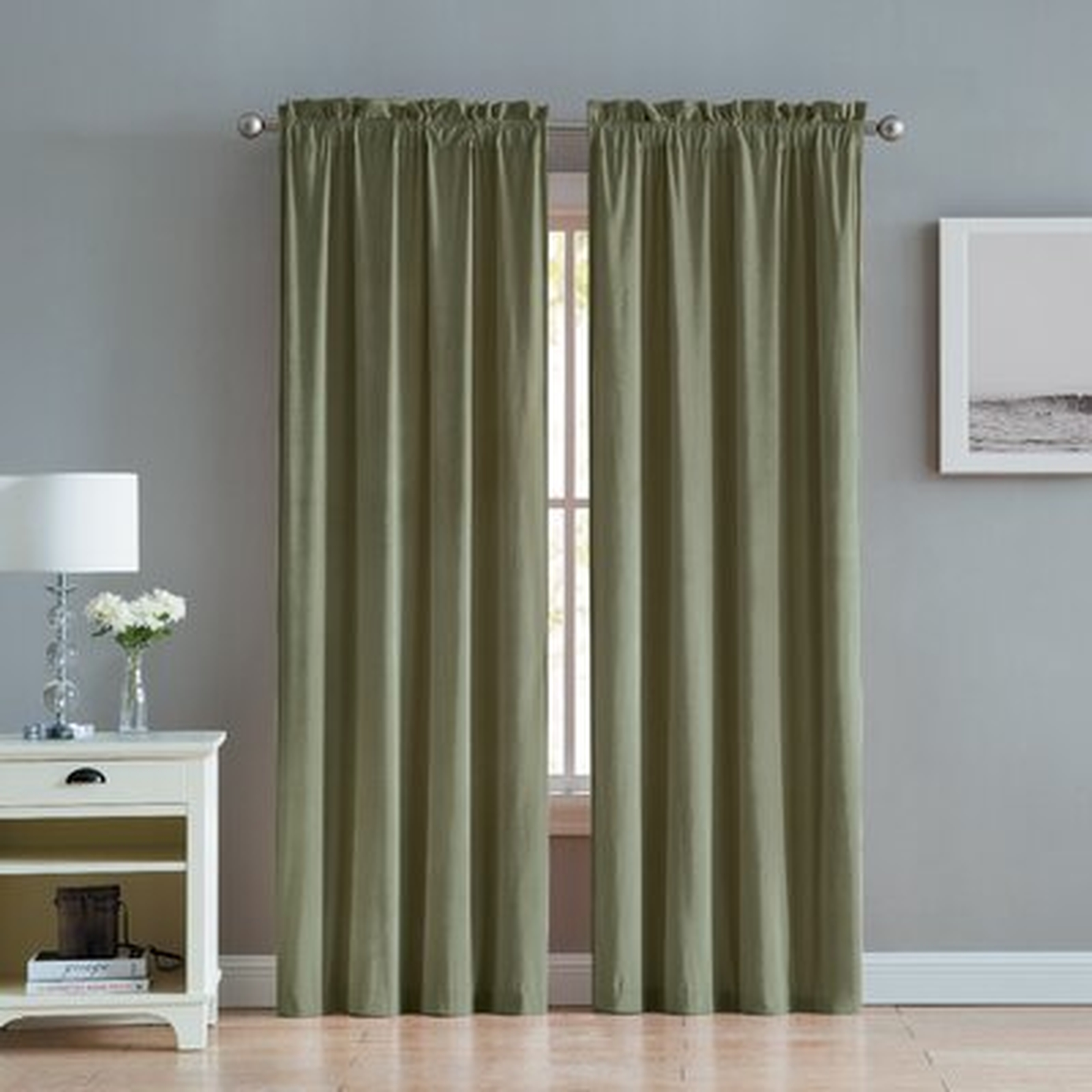 Judsonia Velvet Solid Room Darkening Rod Pocket Curtain Panels - Birch Lane