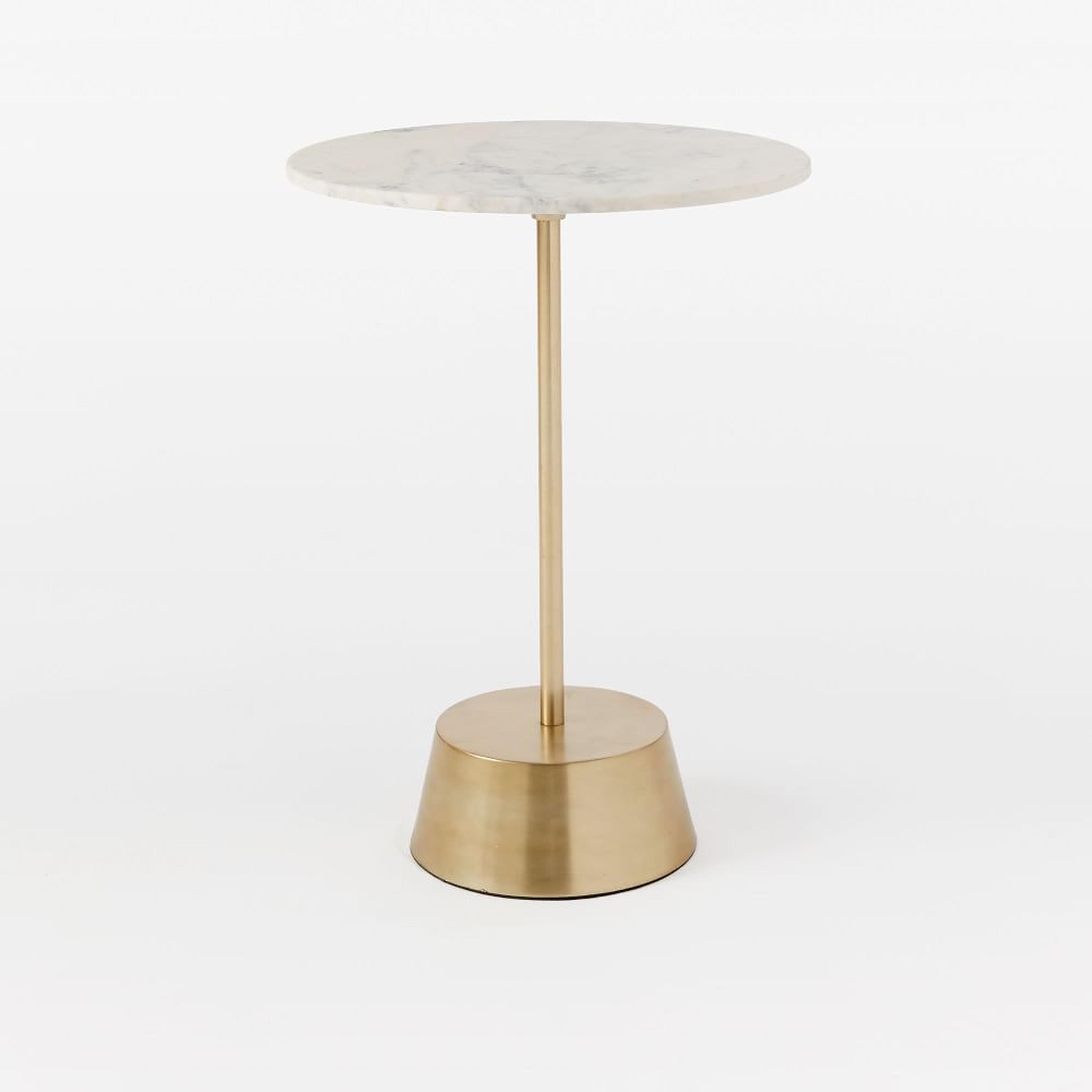 Maisie 16" Side Table, White Marble, Antique Brass - West Elm