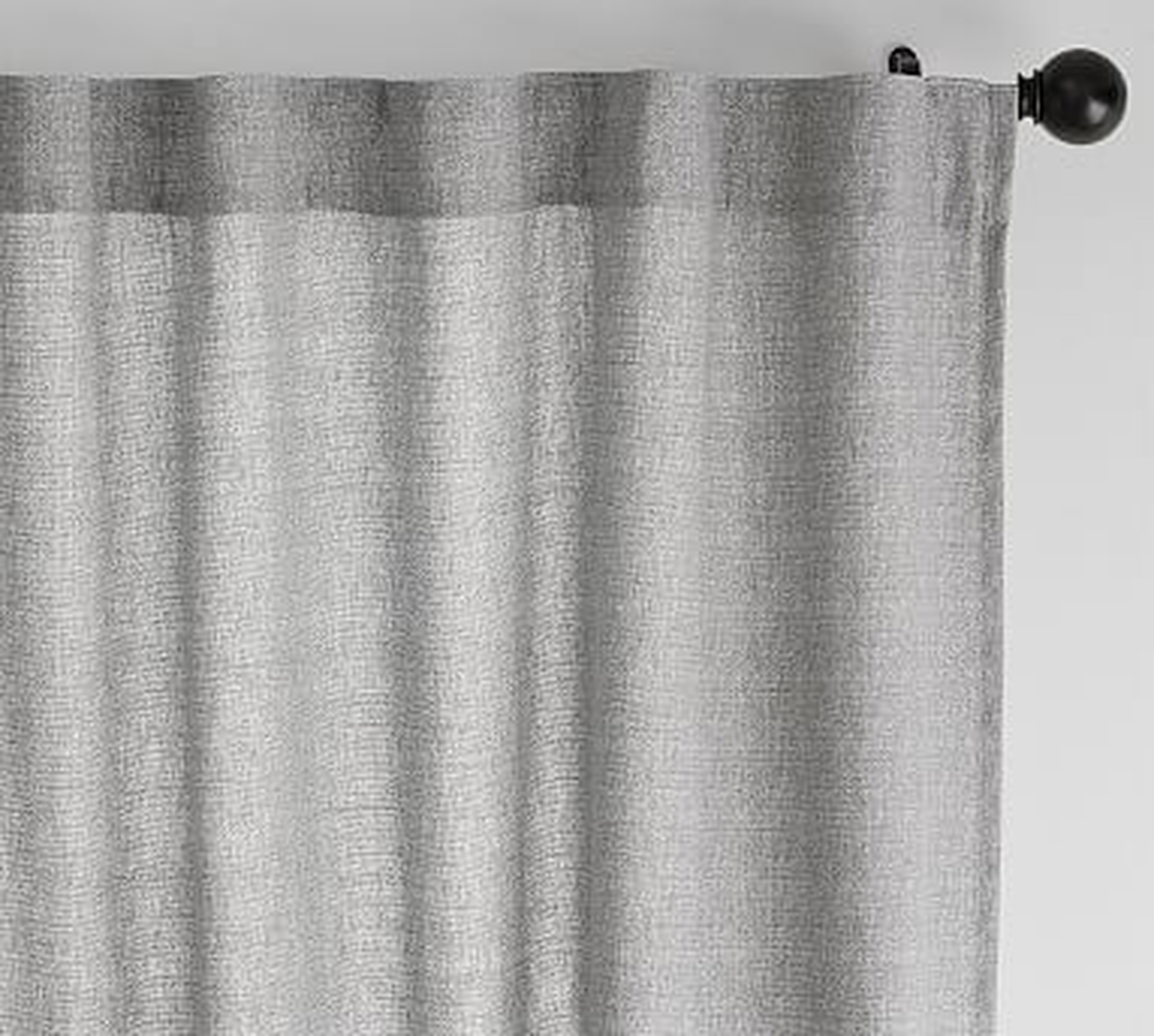 Broadway Pole-Pocket Curtain, Set of 2, 50 x 84", Gray - Pottery Barn