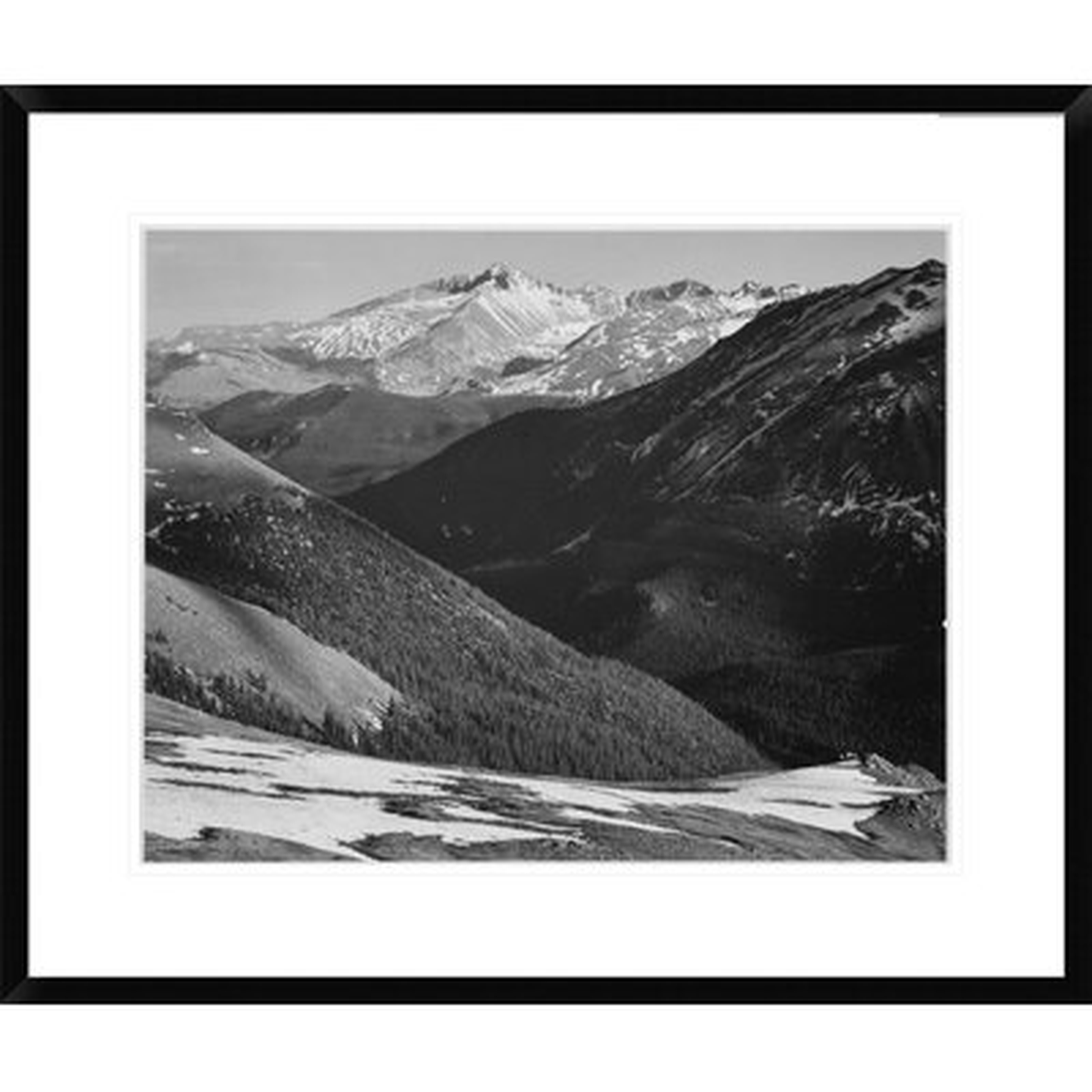 'Long's Peak in Rocky Mountain National Park, Colorado, CA. 1941-1942' by Ansel Adams - Picture Frame Photograph Print on Paper - Wayfair
