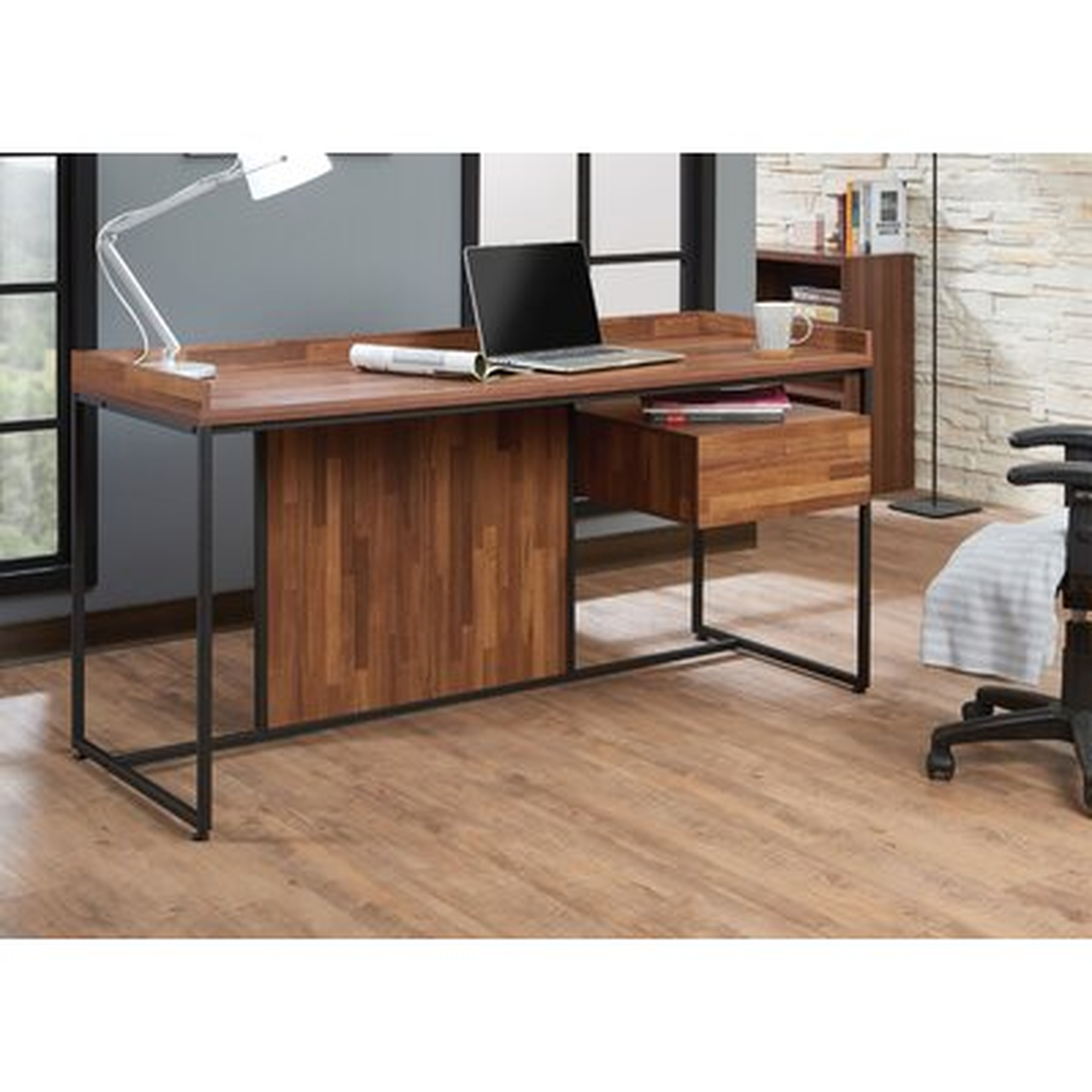 Union Rustic Sara Desk, Walnut & Sandy Black - Wayfair