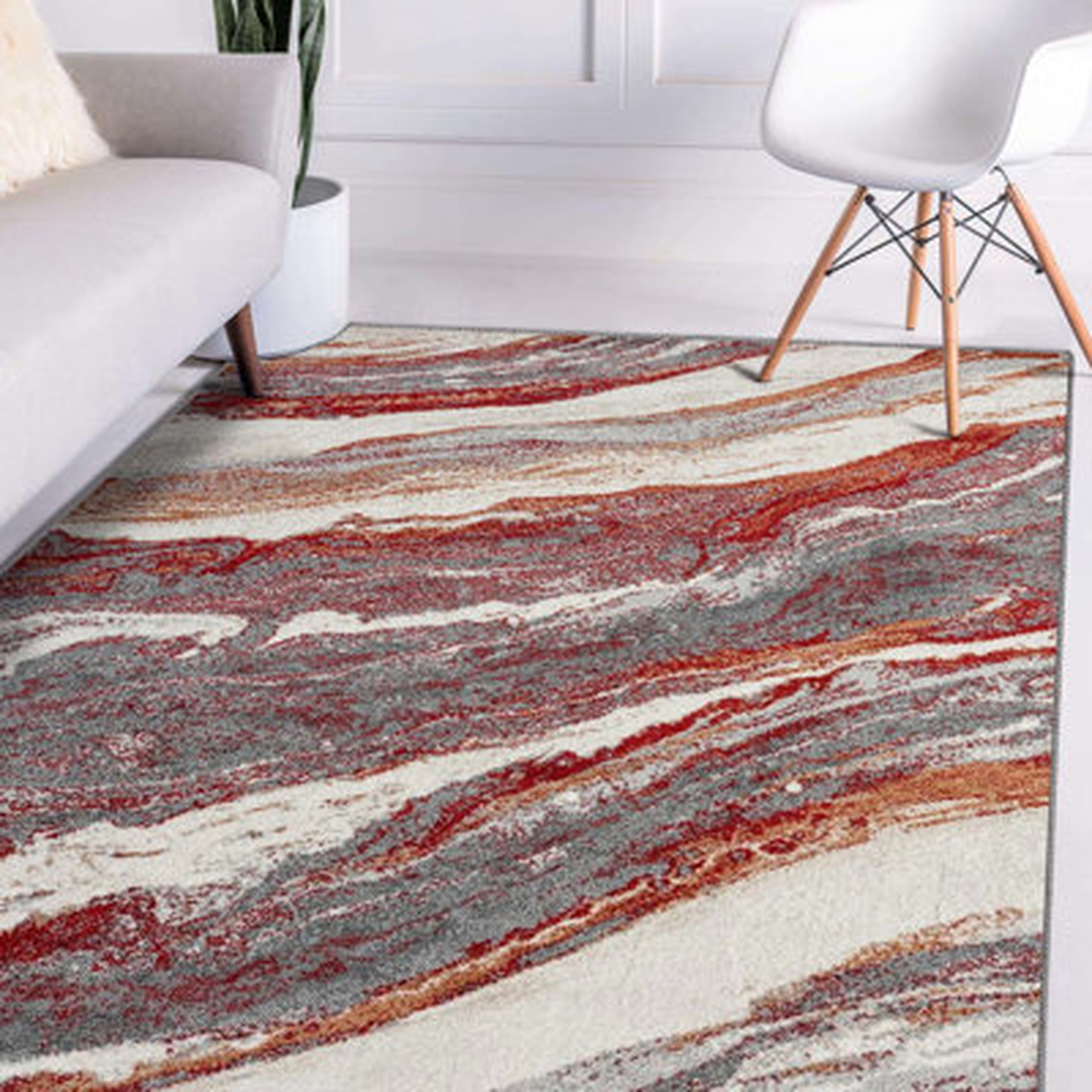 Alayana Marble Abstract Area Rug - Wayfair