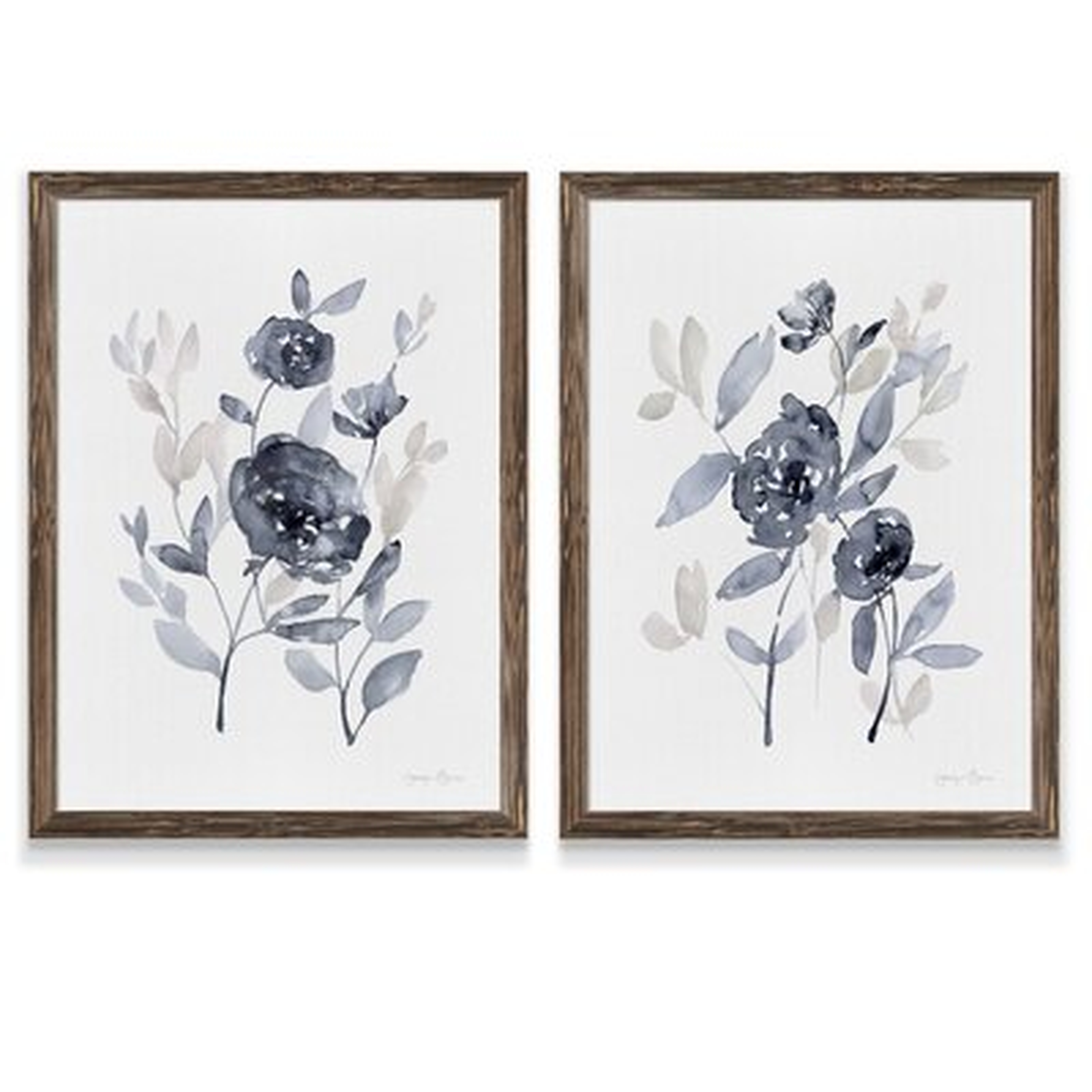 'Peonies in Gray I' by Vincent Van Gogh - 2 Piece Picture Frame Painting Print Set - Wayfair