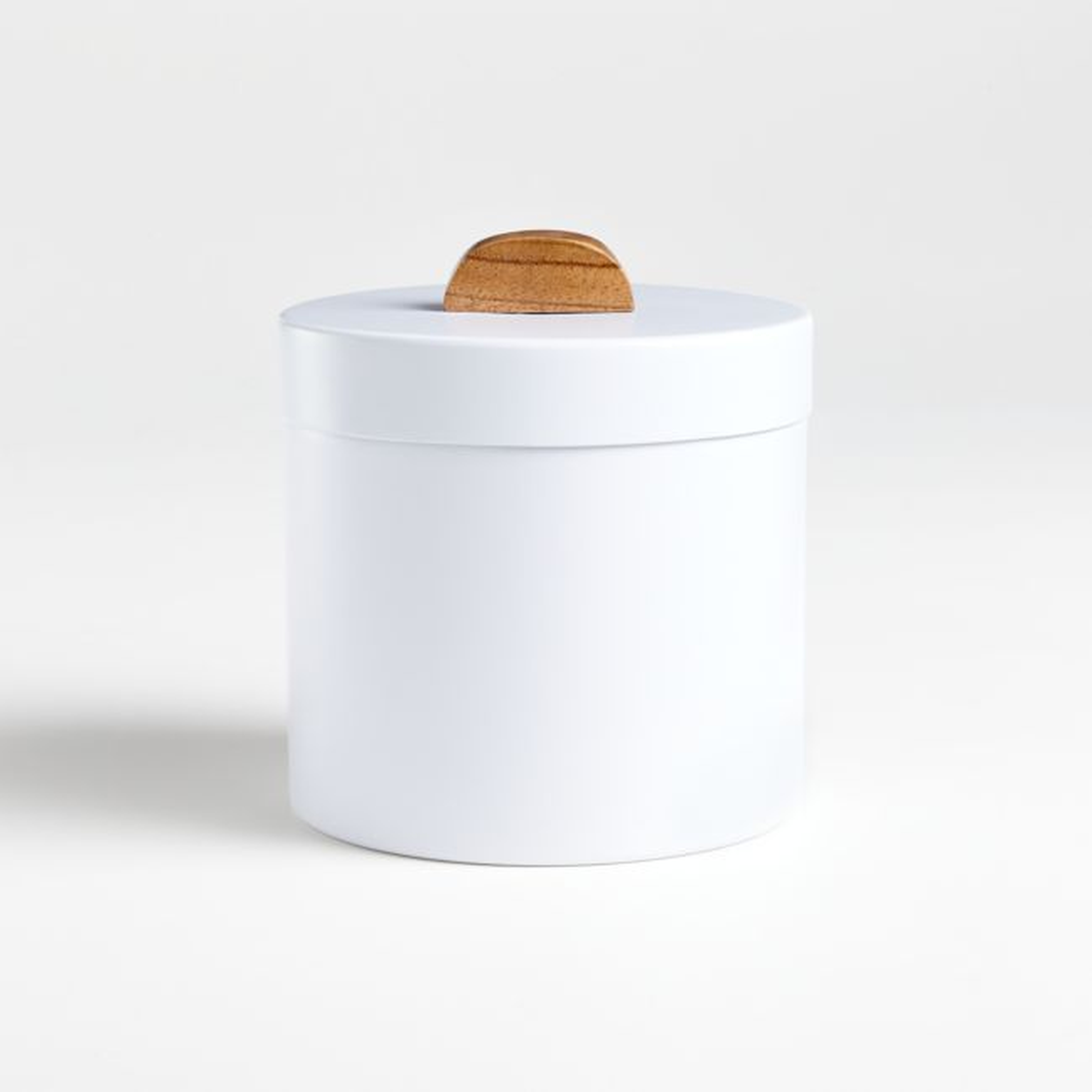 Shaillee Small Matte White Canister - Crate and Barrel