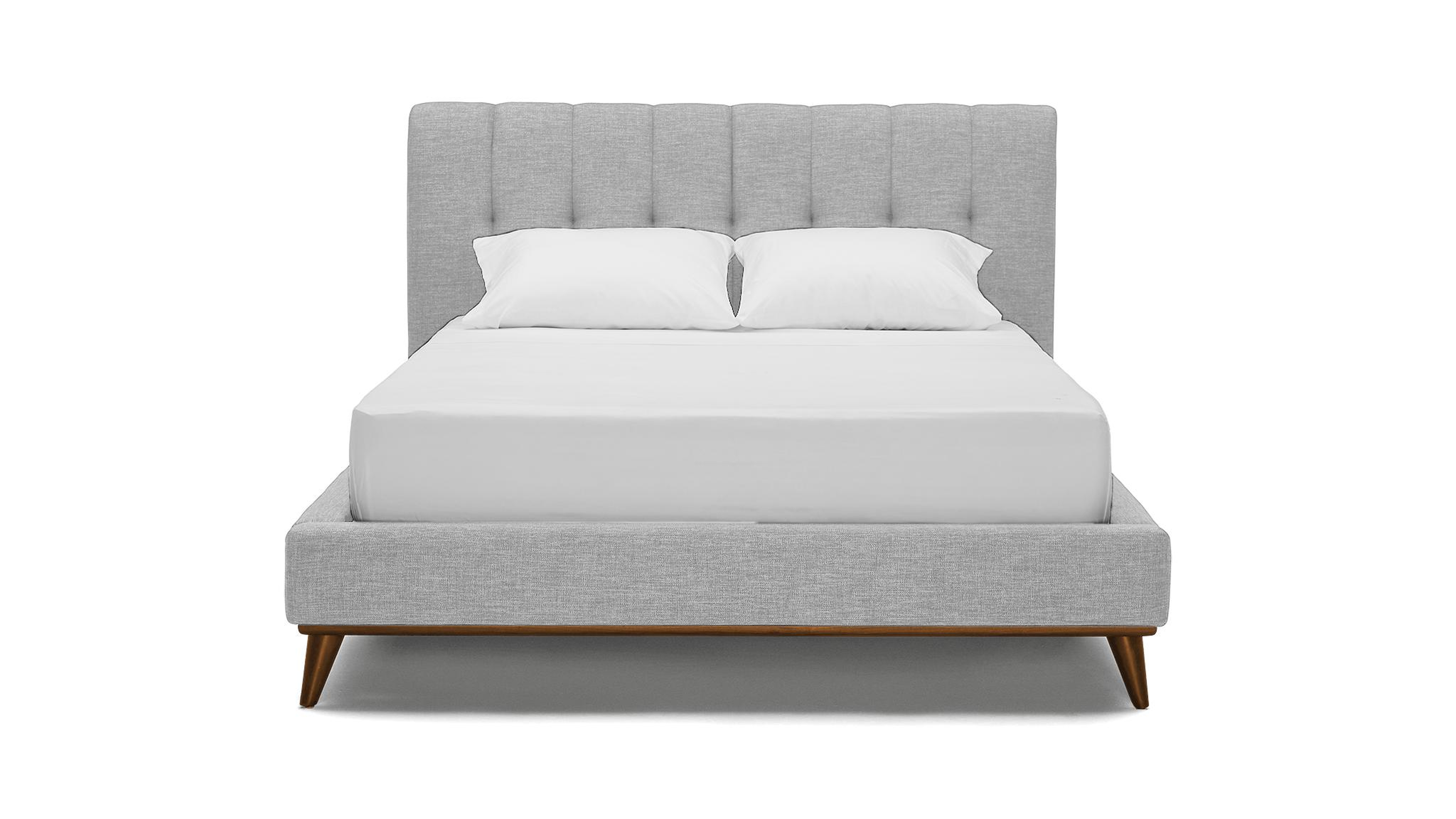 Gray Hughes Mid Century Modern Bed - Milo Dove - Mocha - Queen - Joybird