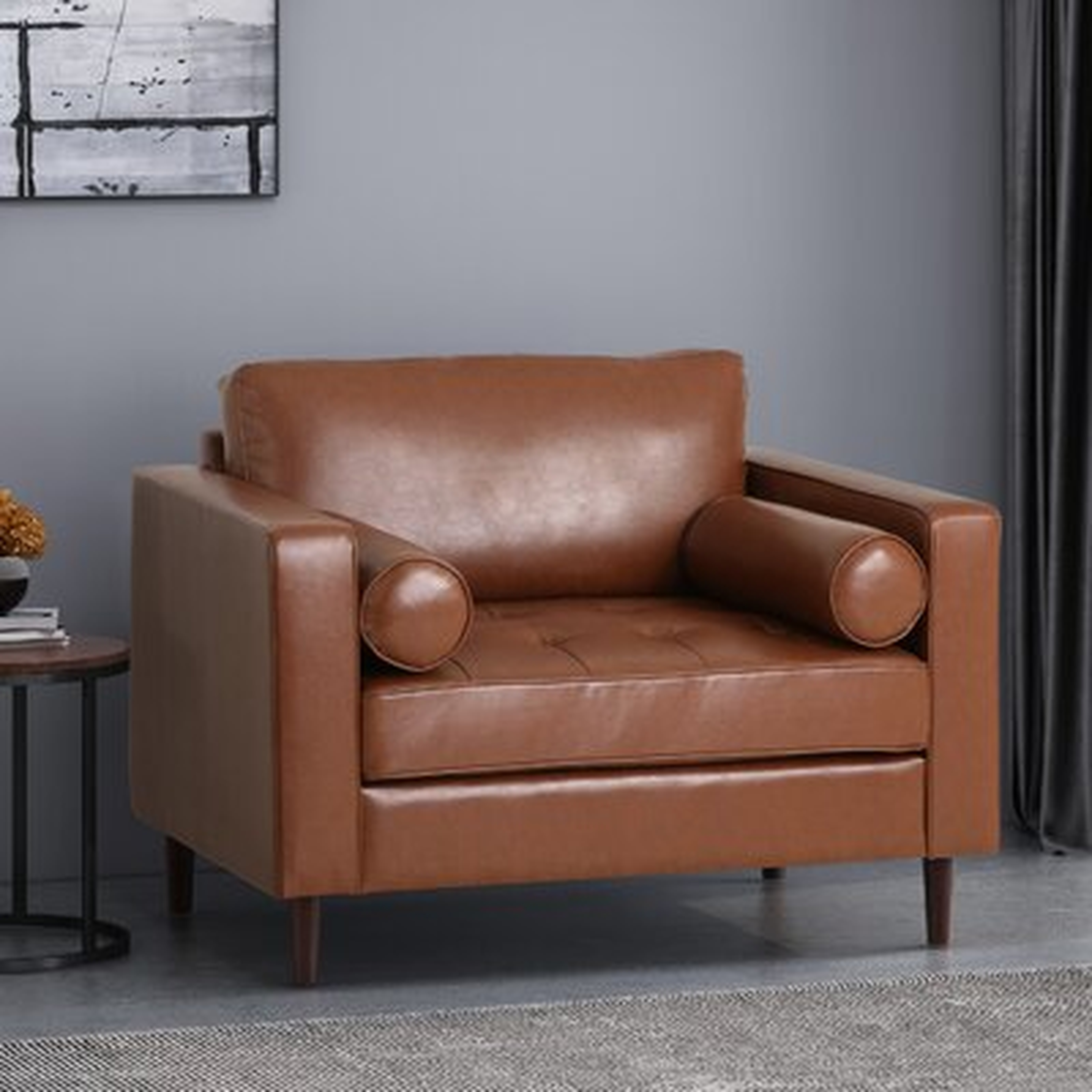44.75" W Tufted Faux Leather Club Chair - Wayfair