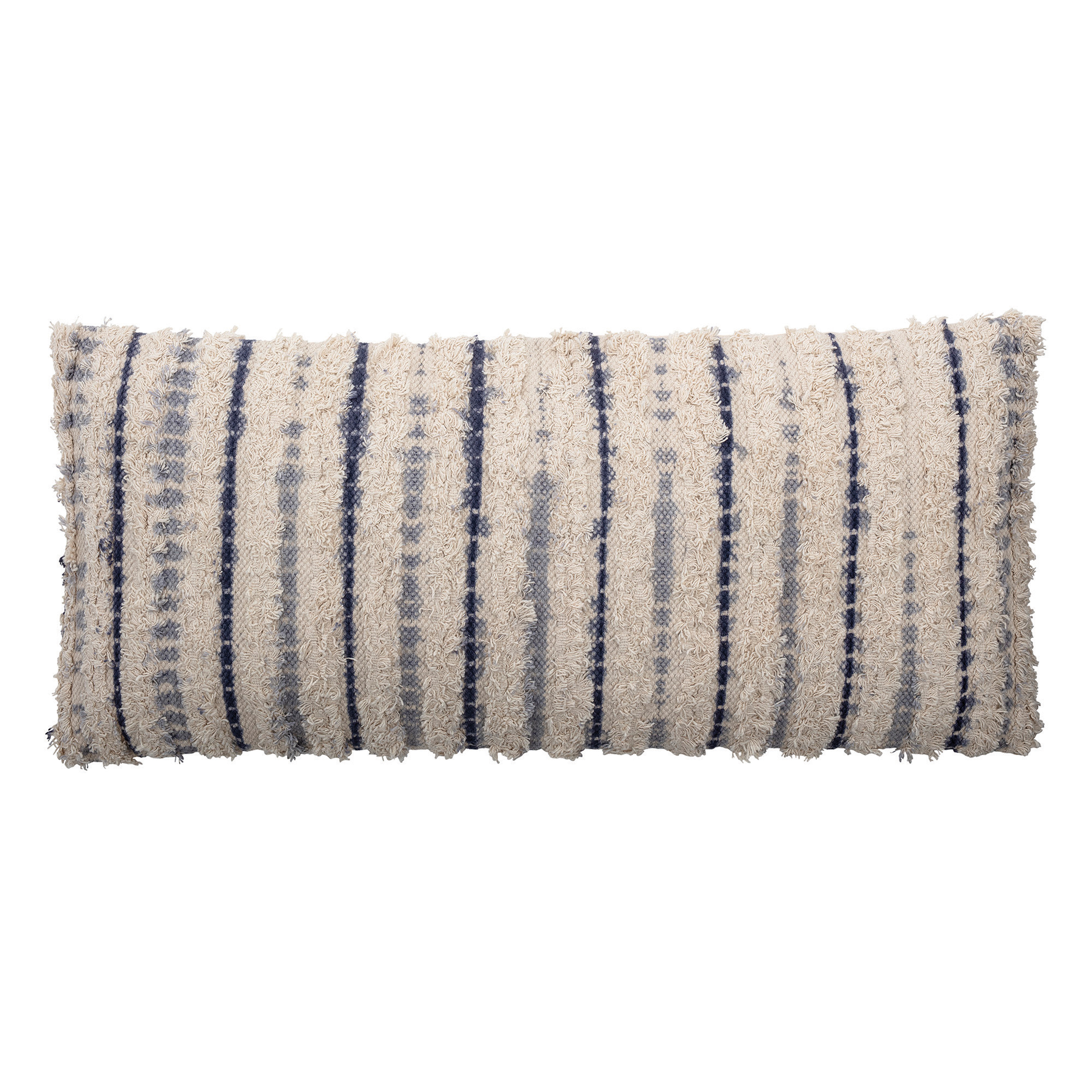 Textured Lumbar Pillow with Tie-Dyed Stripes, Cotton, 36" x 16" - Moss & Wilder