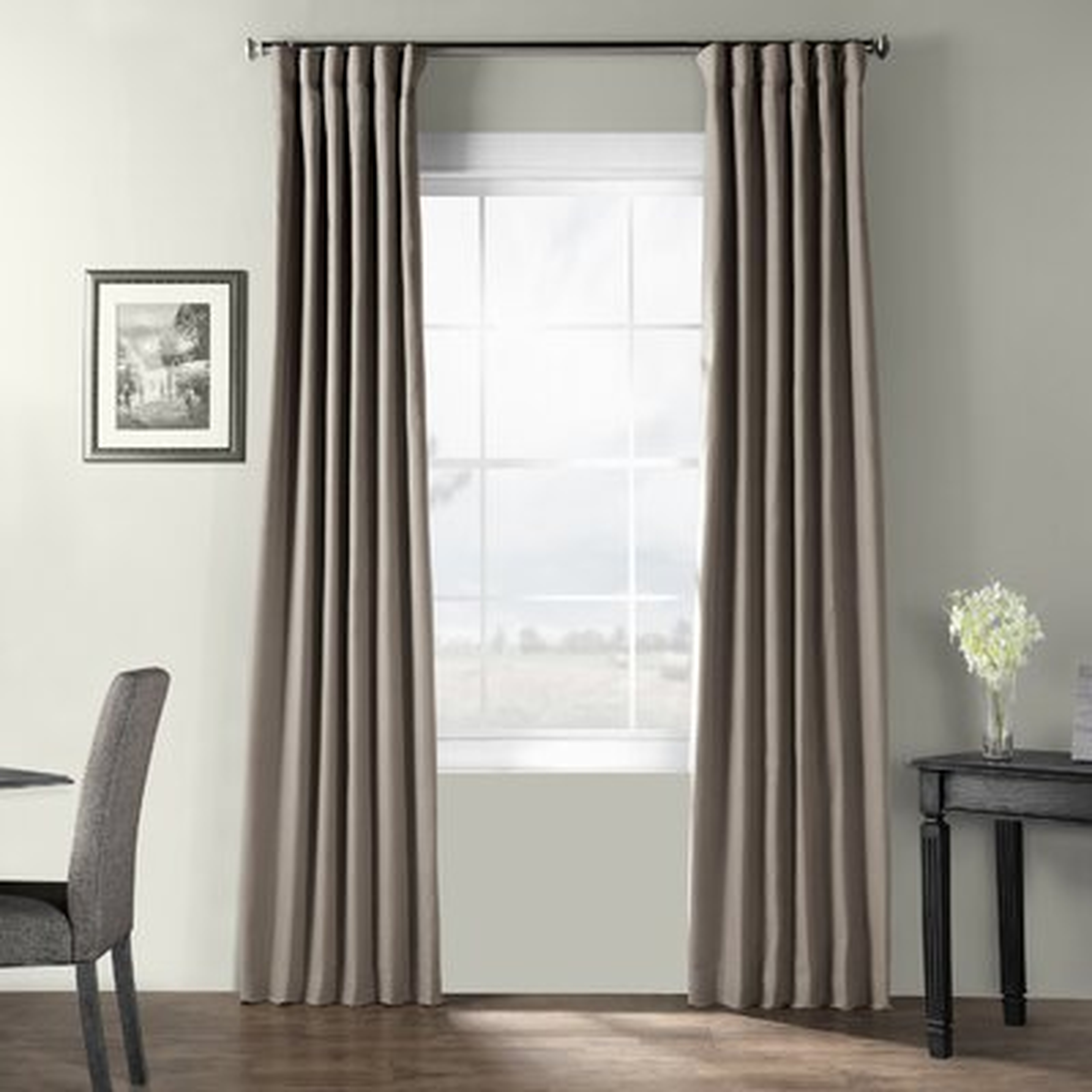 Oakledge 100% Cotton Room Darkening Thermal Rod Pocket Single Curtain Panel - Birch Lane