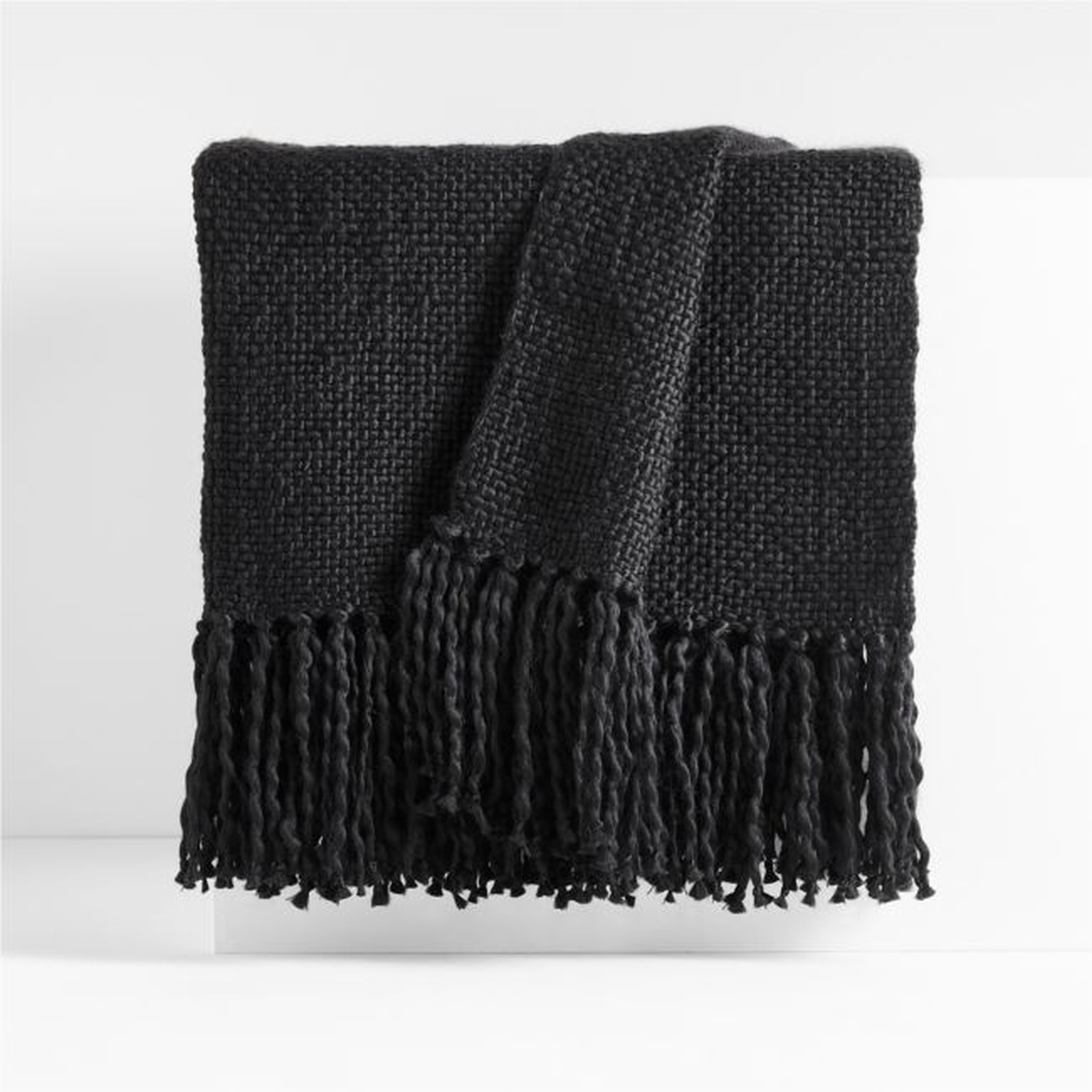 Styles 70"x55" Black Throw Blanket - Crate and Barrel