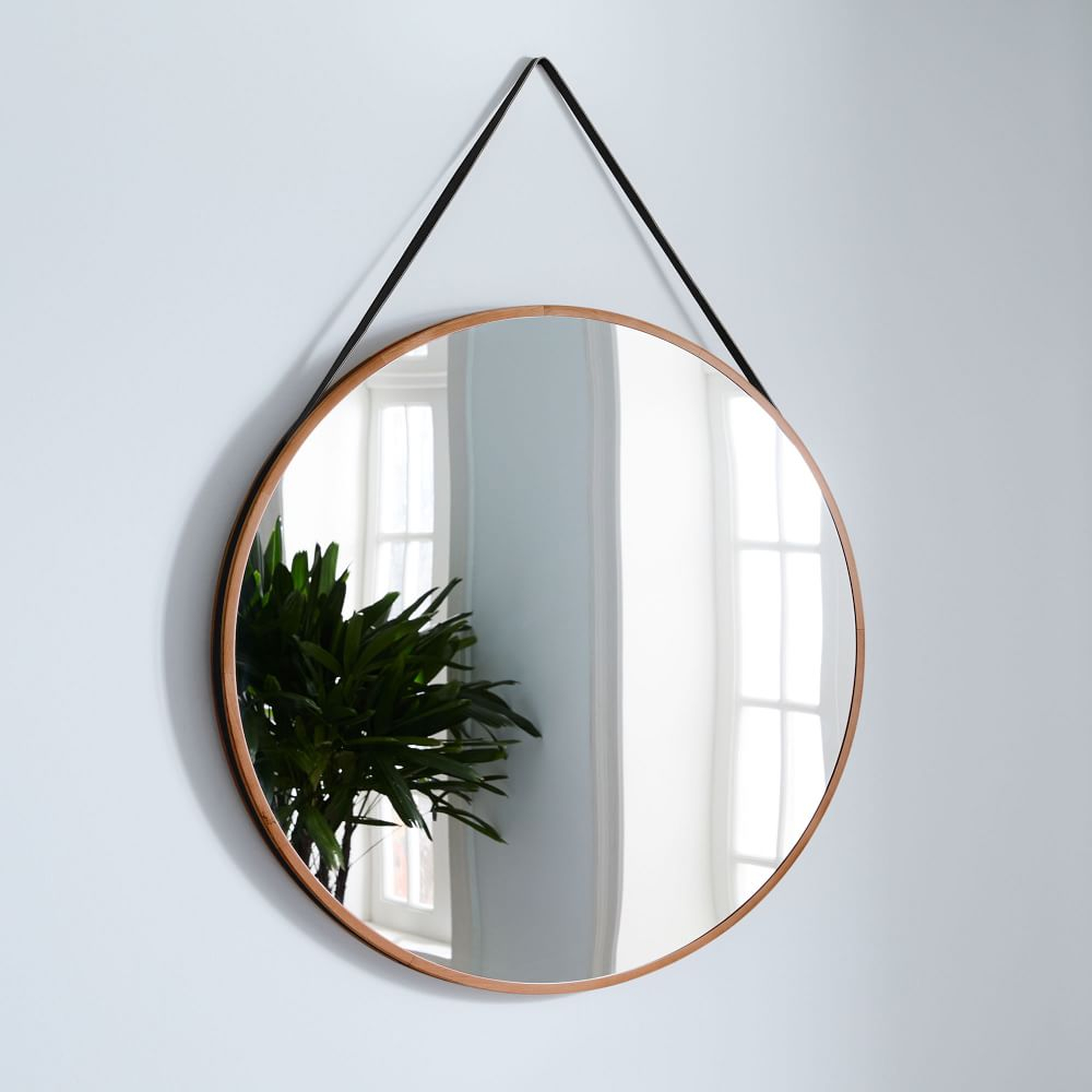 Modern Hanging Oversized Mirror, Walnut & Black, 36" - West Elm