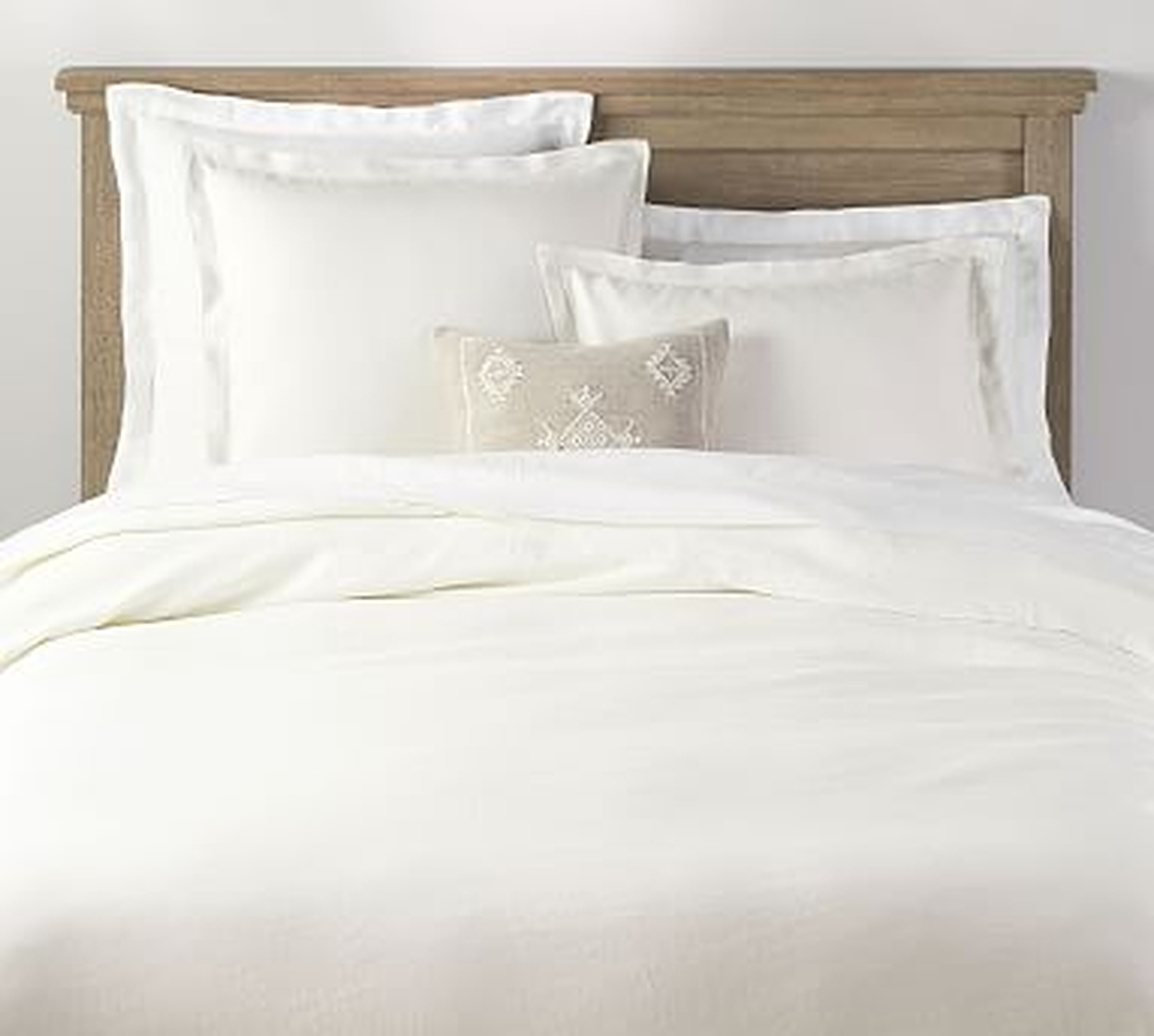 Belgian Flax Linen Double Flange Duvet Cover, King,/Cal. King, Classic Ivory - Pottery Barn