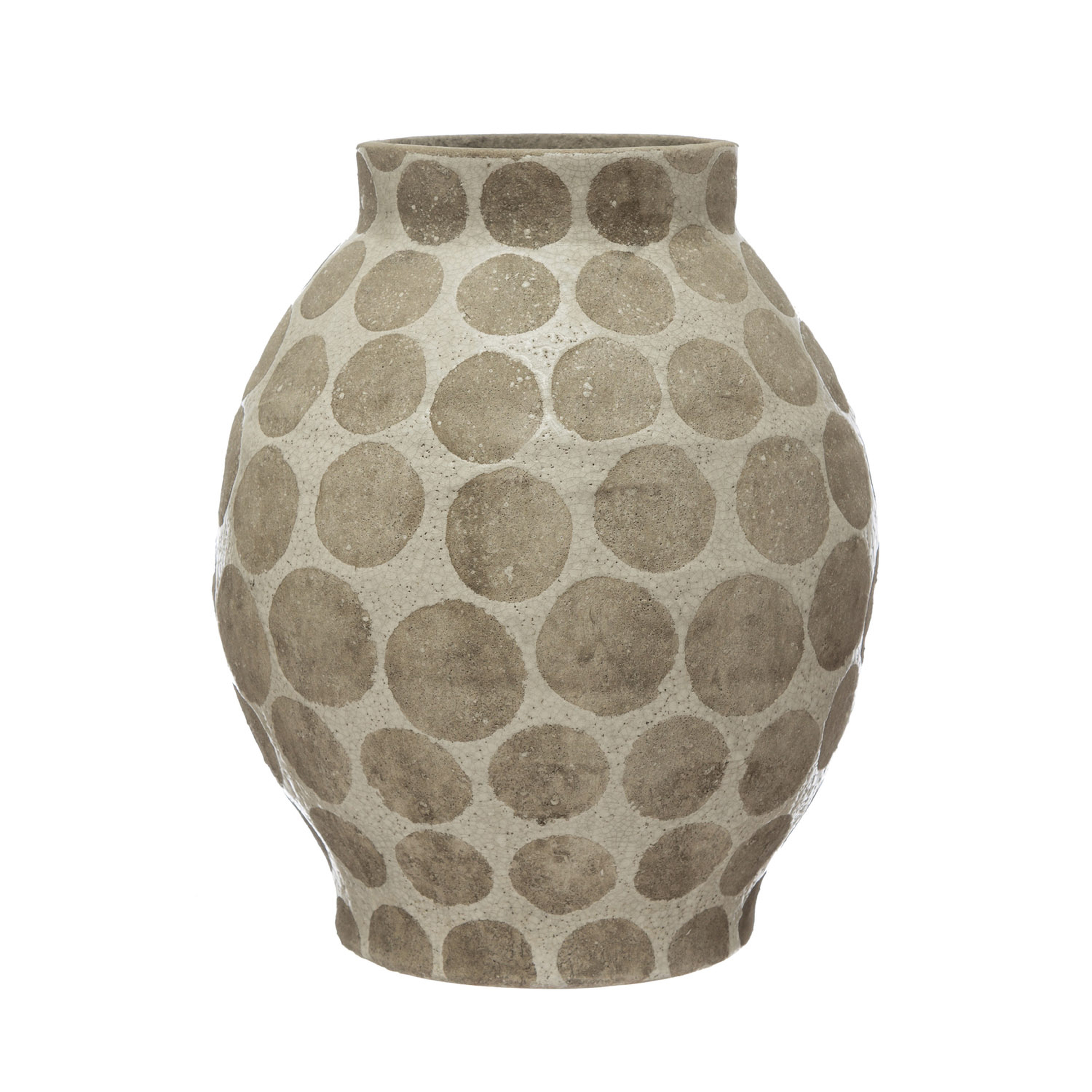 Terra-cotta Vase with Wax Relief Dots - Creative Co-Op