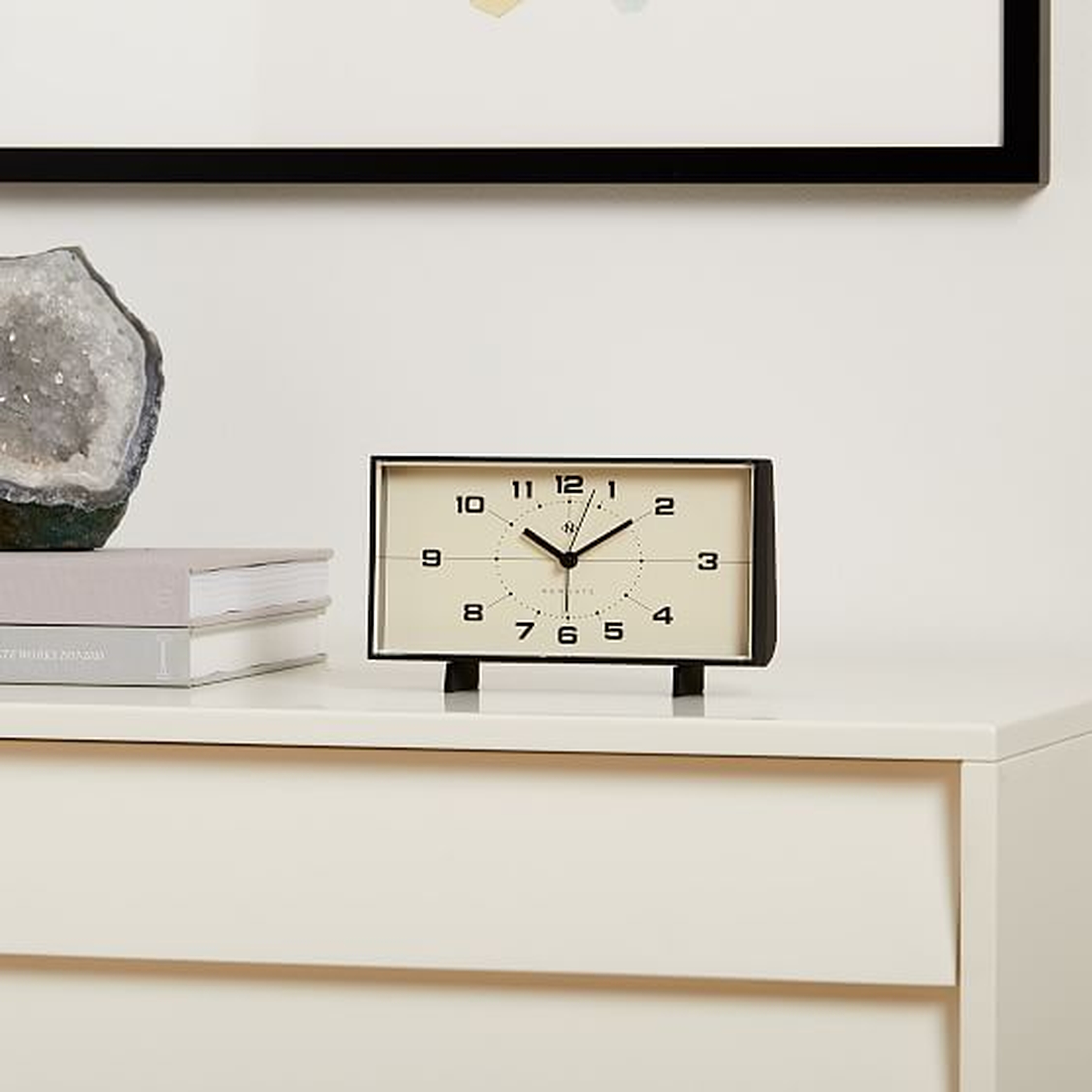 Newgate Wideboy Alarm Clock, Black Brass, Small - West Elm