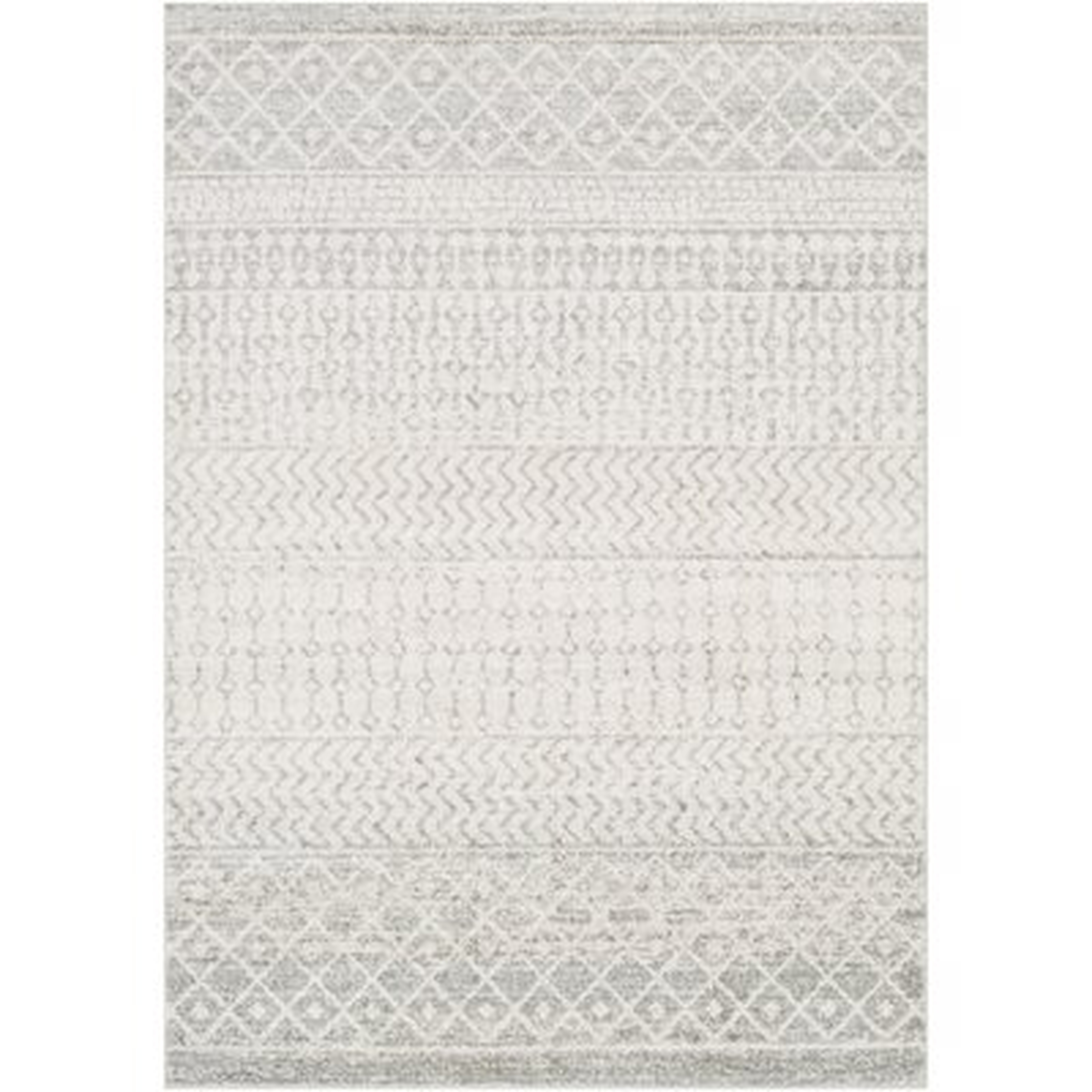 Leonard Geometric Light Gray/Medium Gray/White Area Rug - Wayfair