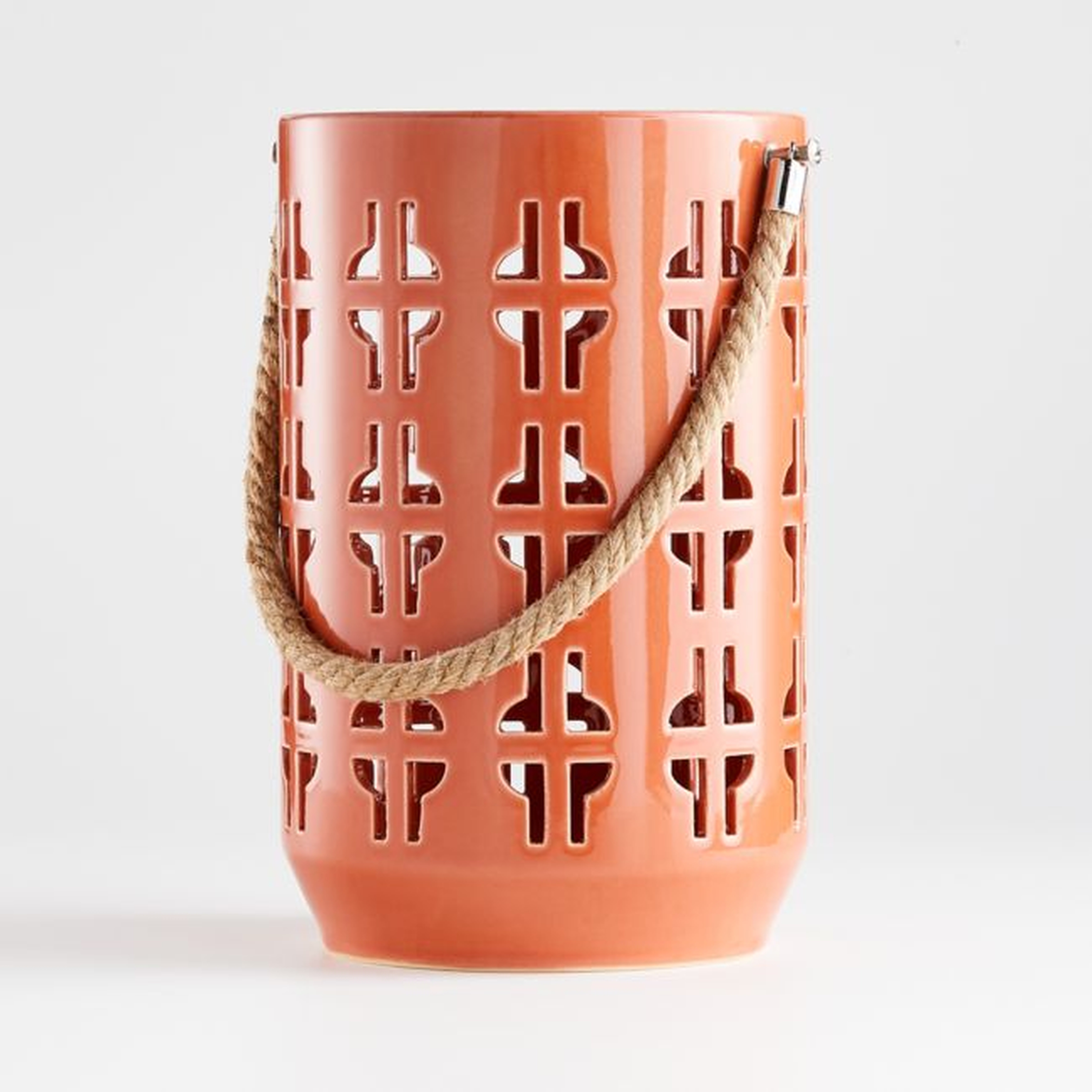 Calas Medium Pink Ceramic Lantern - Crate and Barrel