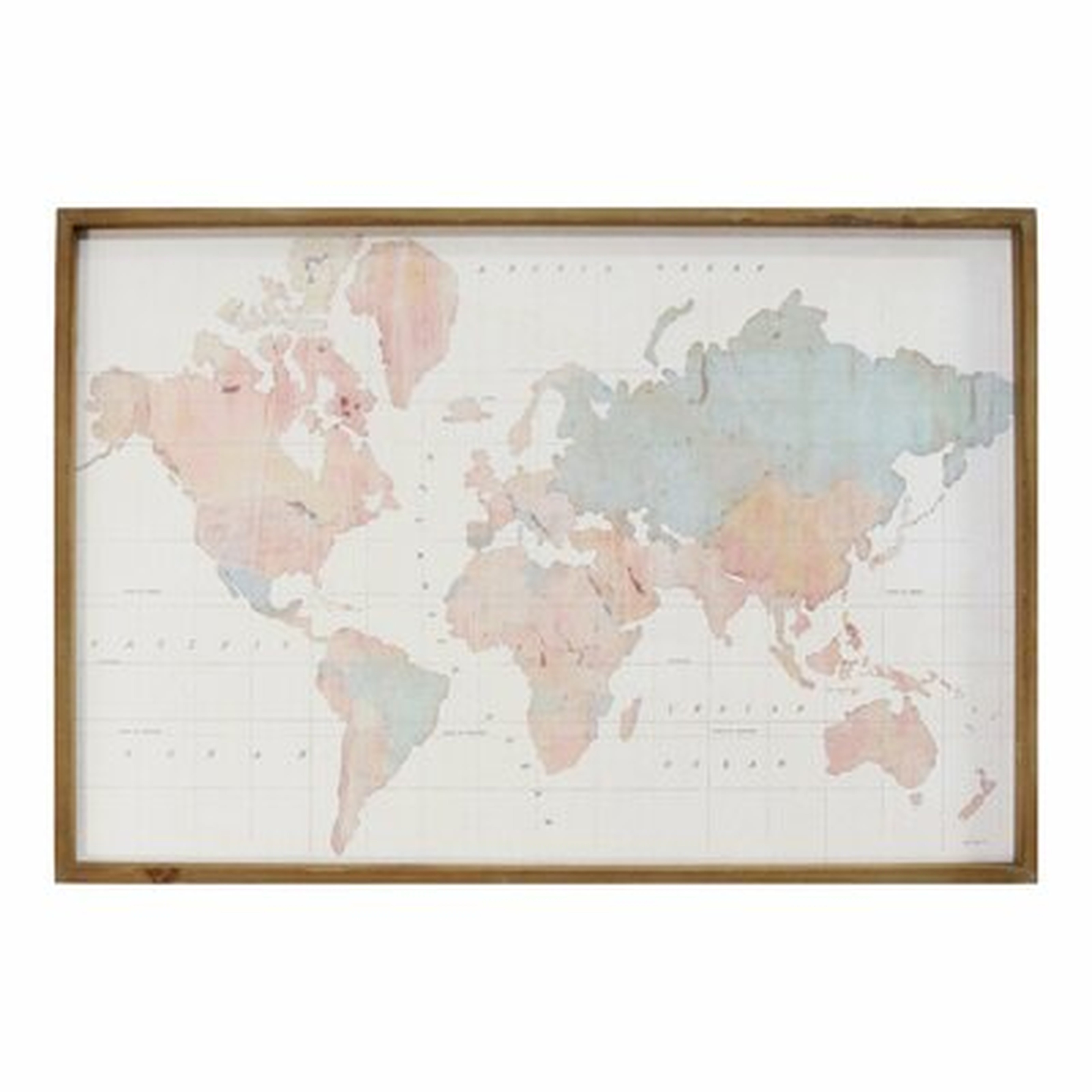 'World Map' Picture Frame Graphic Art Print on Wood - Wayfair