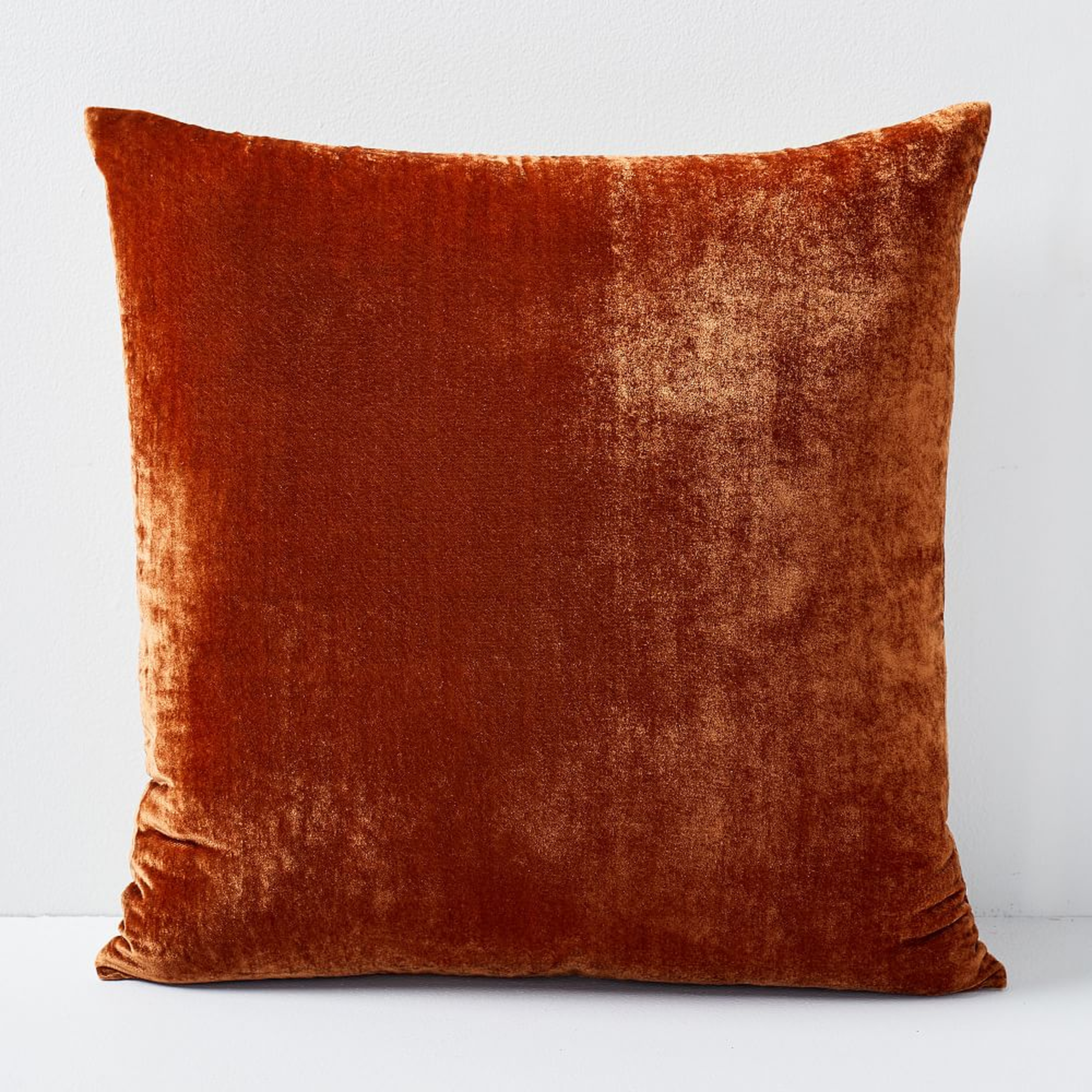Lush Velvet Pillow Cover, 16"x16", Copper - West Elm