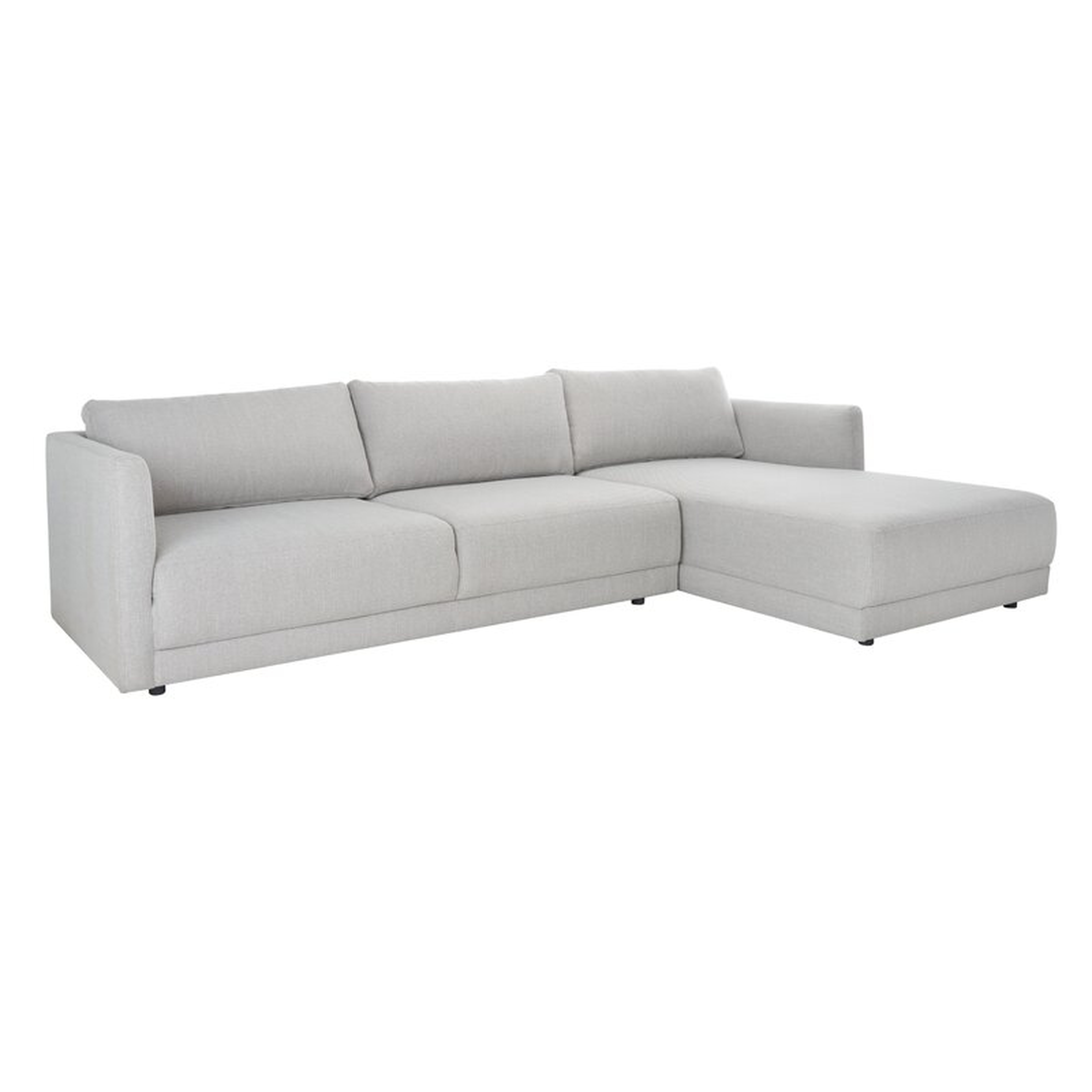 Kayden 117" Wide Right Hand Facing Sofa & Chaise, Light Gray Linen - Wayfair