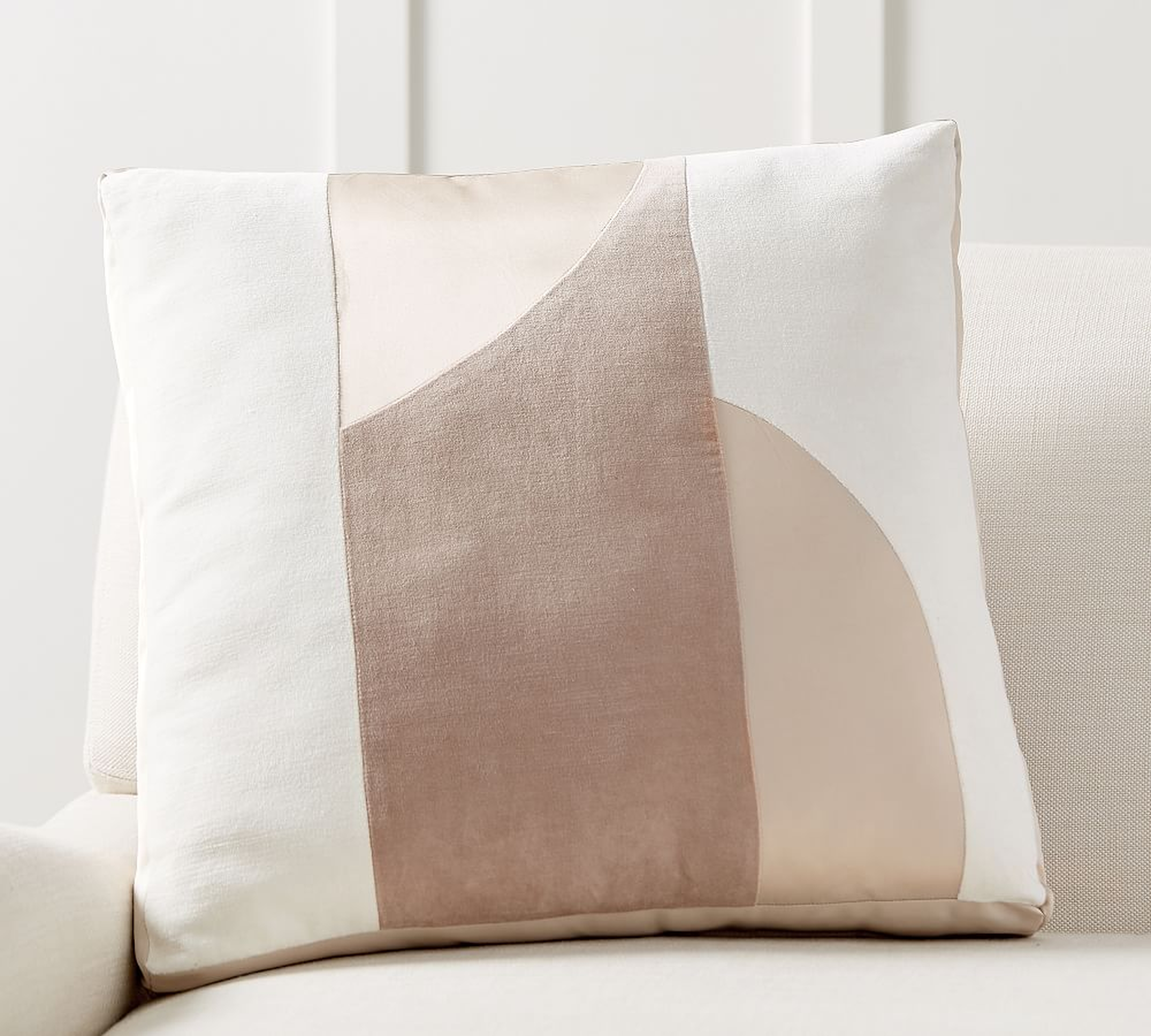 Pieced Abstract Pillow, 20 x 20", Neutral Multi - Pottery Barn