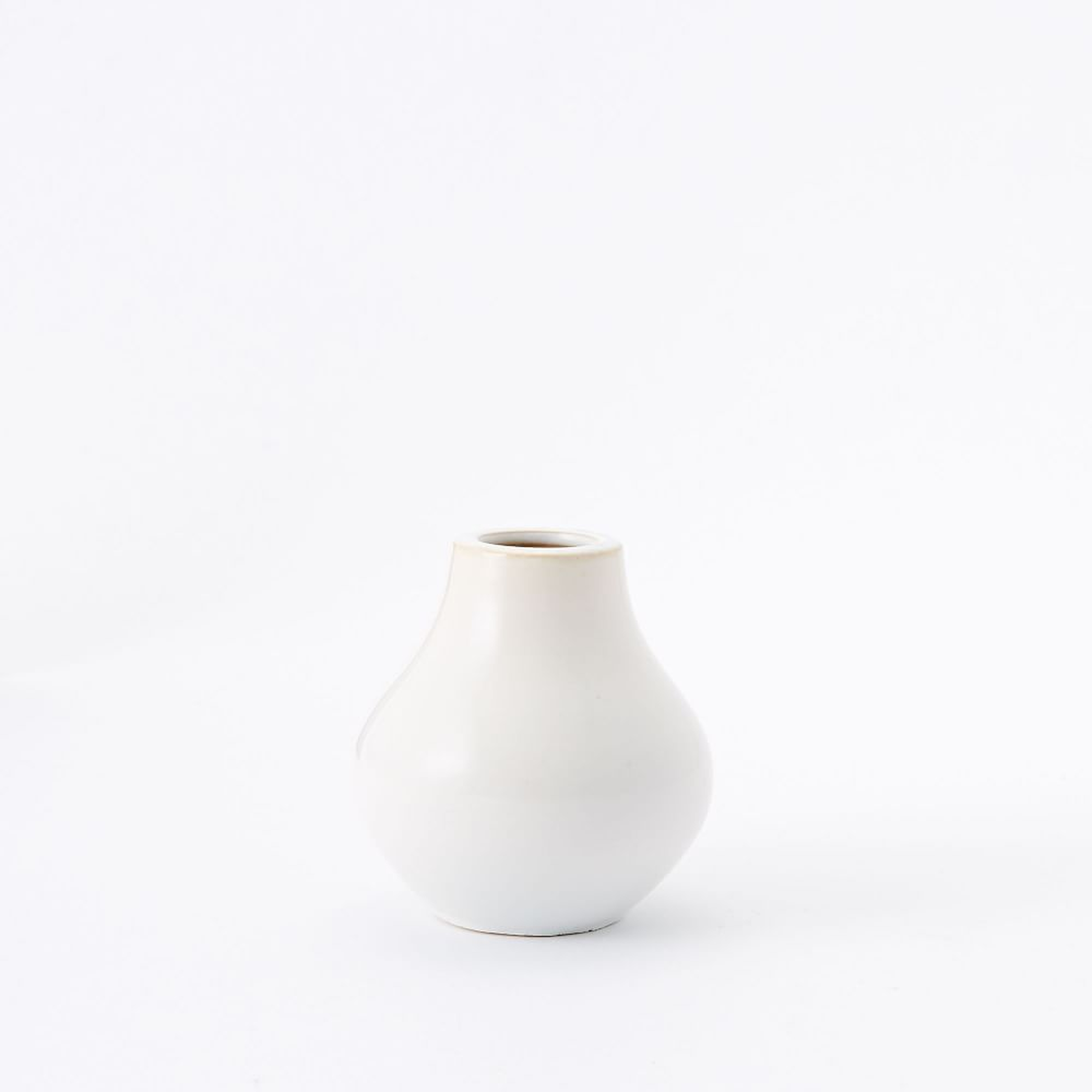 Reactive Glaze Vase, Bud, 4.5", White - West Elm