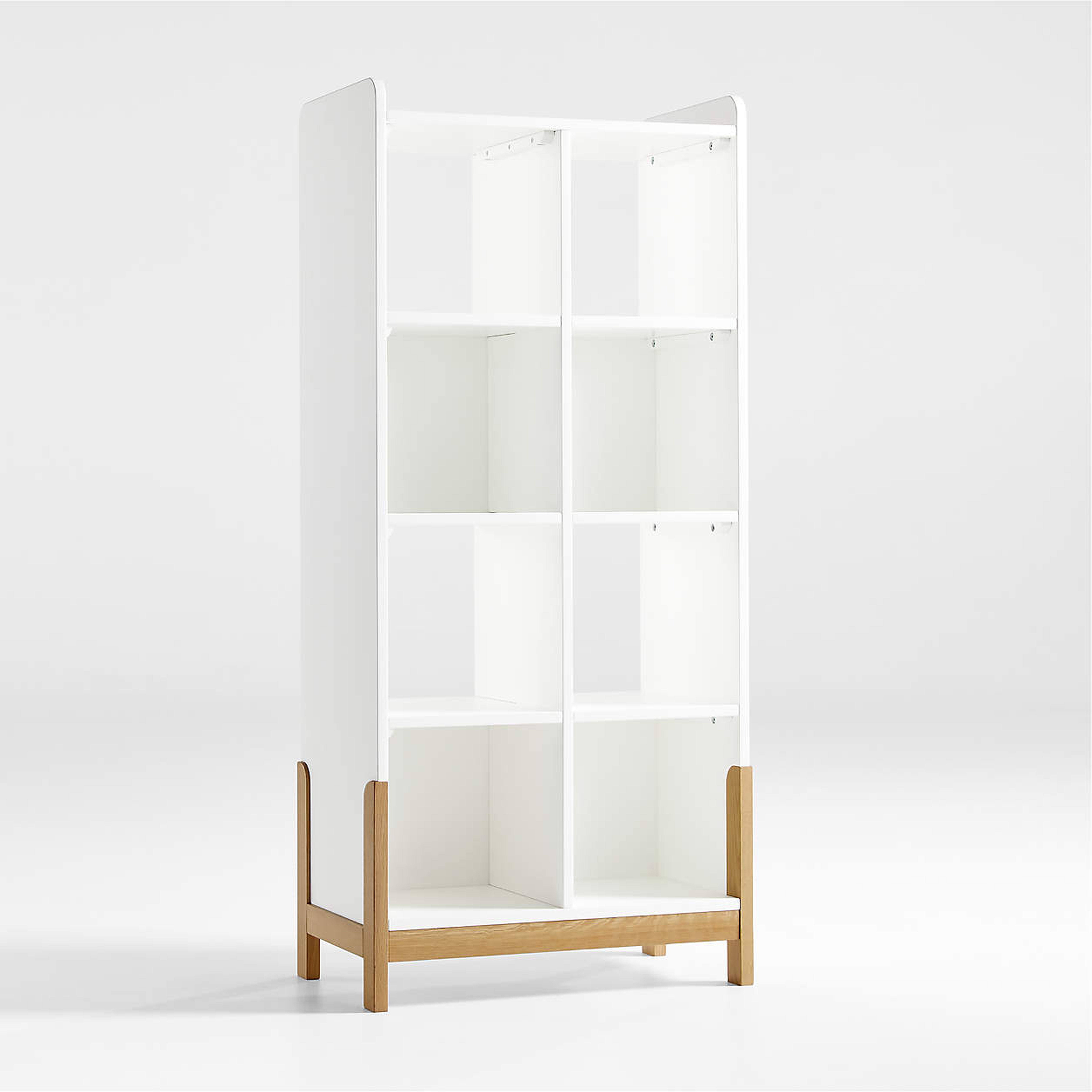 Rue White Wood 8-Cube Bookcase - Crate and Barrel