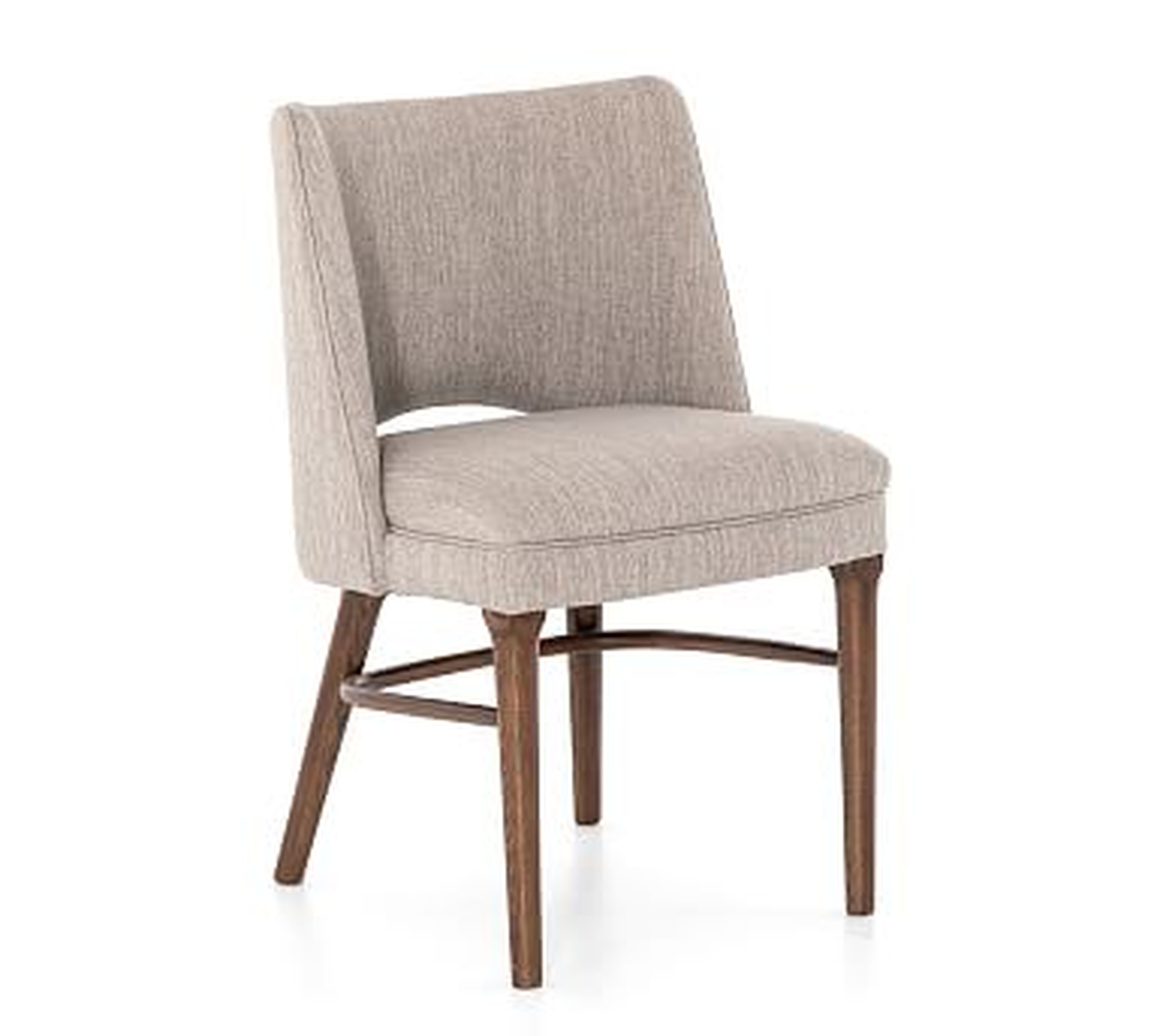 Manteli Upholstered Dining Chair, Savile Flannel &amp; Almond - Pottery Barn