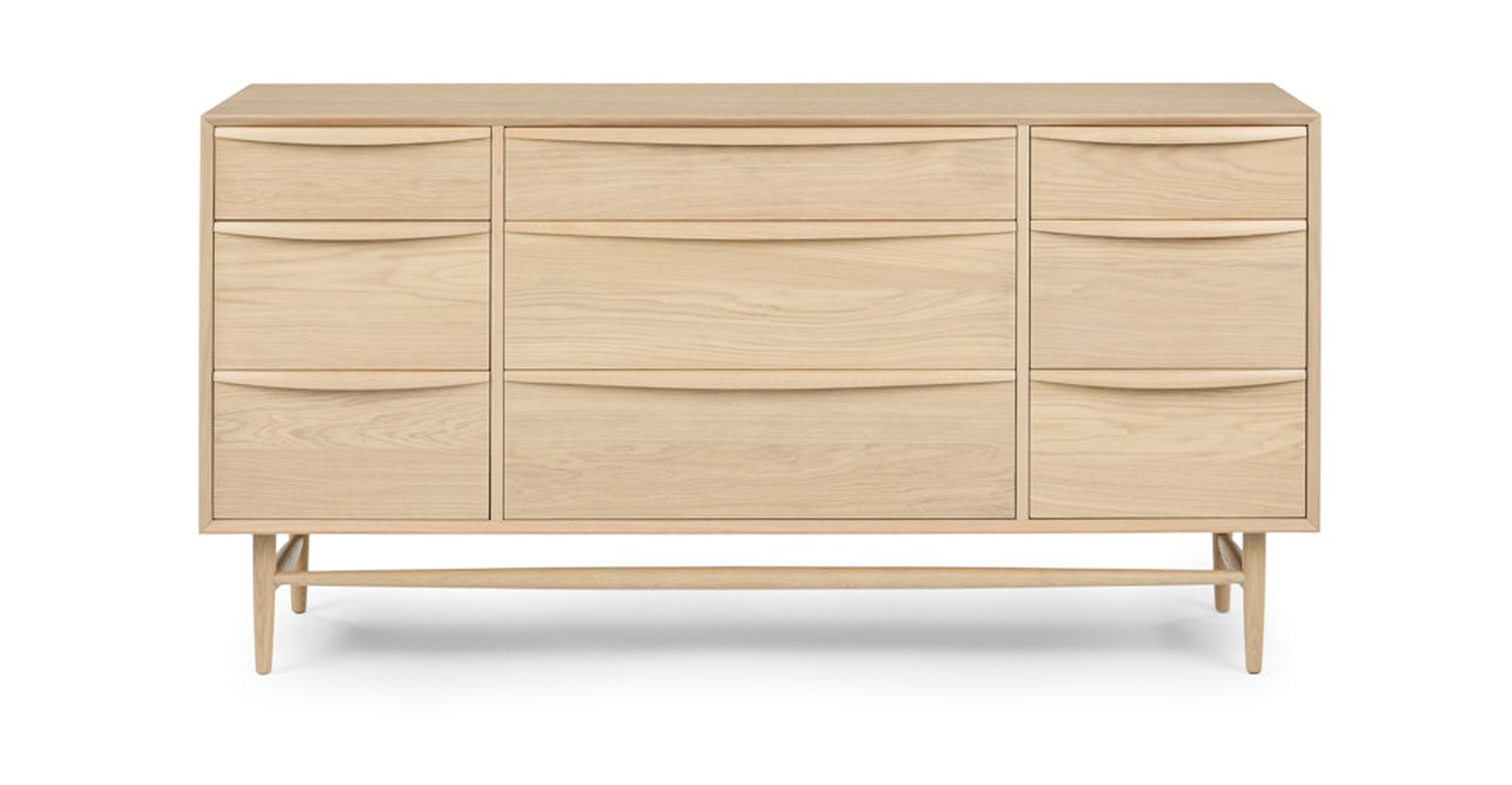 Lenia 9-Drawer Triple Dresser - White Oak - Article