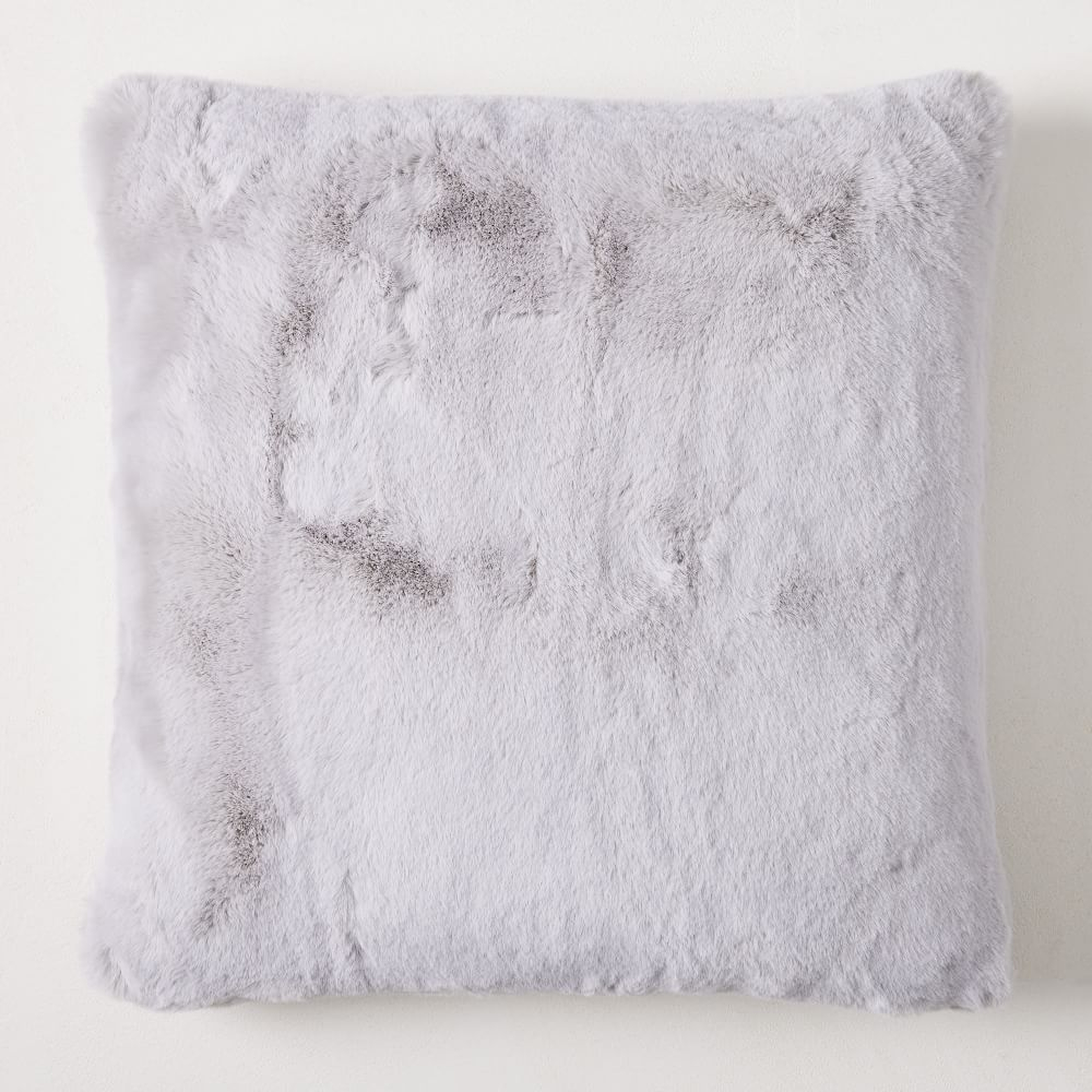 Faux Fur Chinchilla Pillow Cover, 20"x20", Frost Gray - West Elm