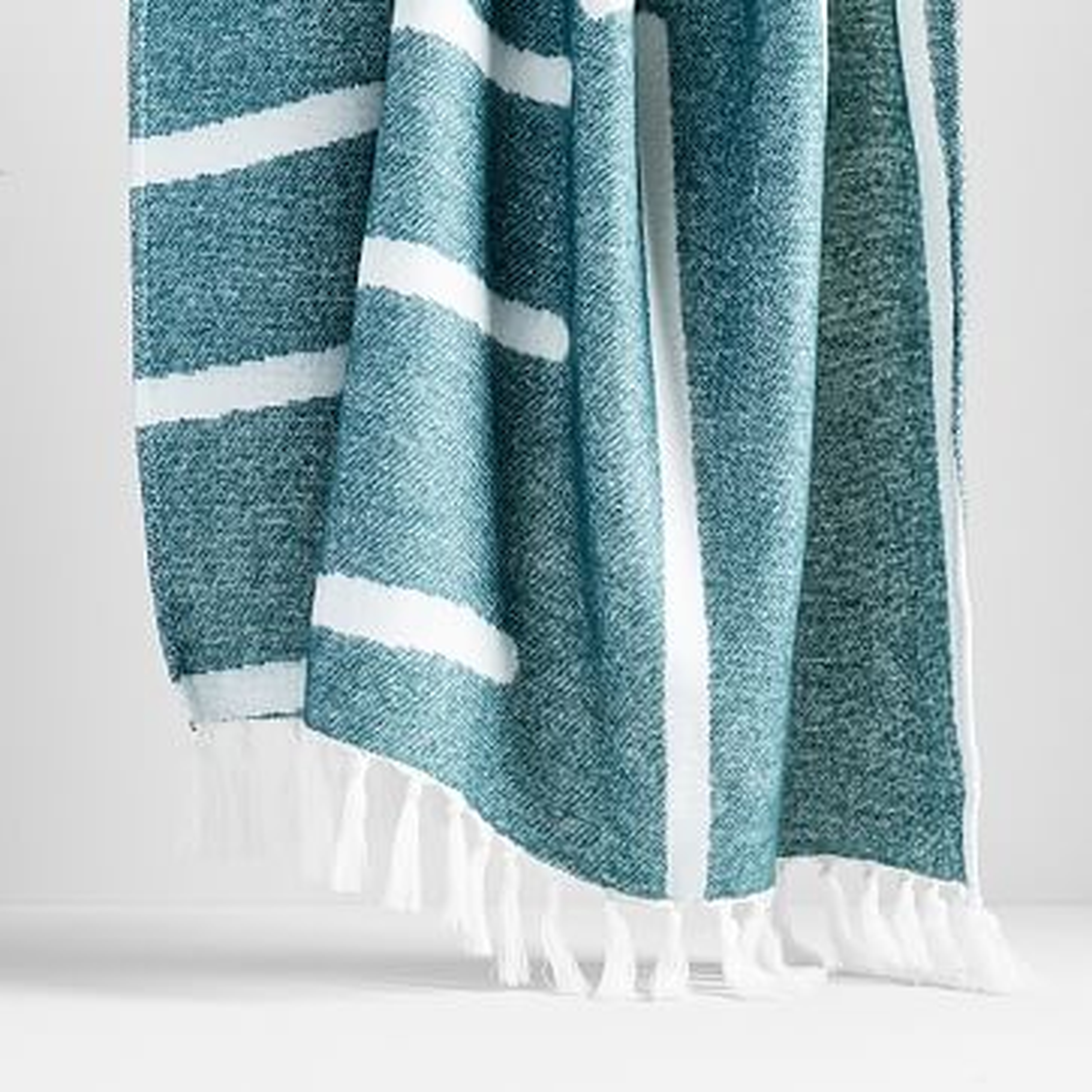 Graphic Throw, Royal Green - West Elm
