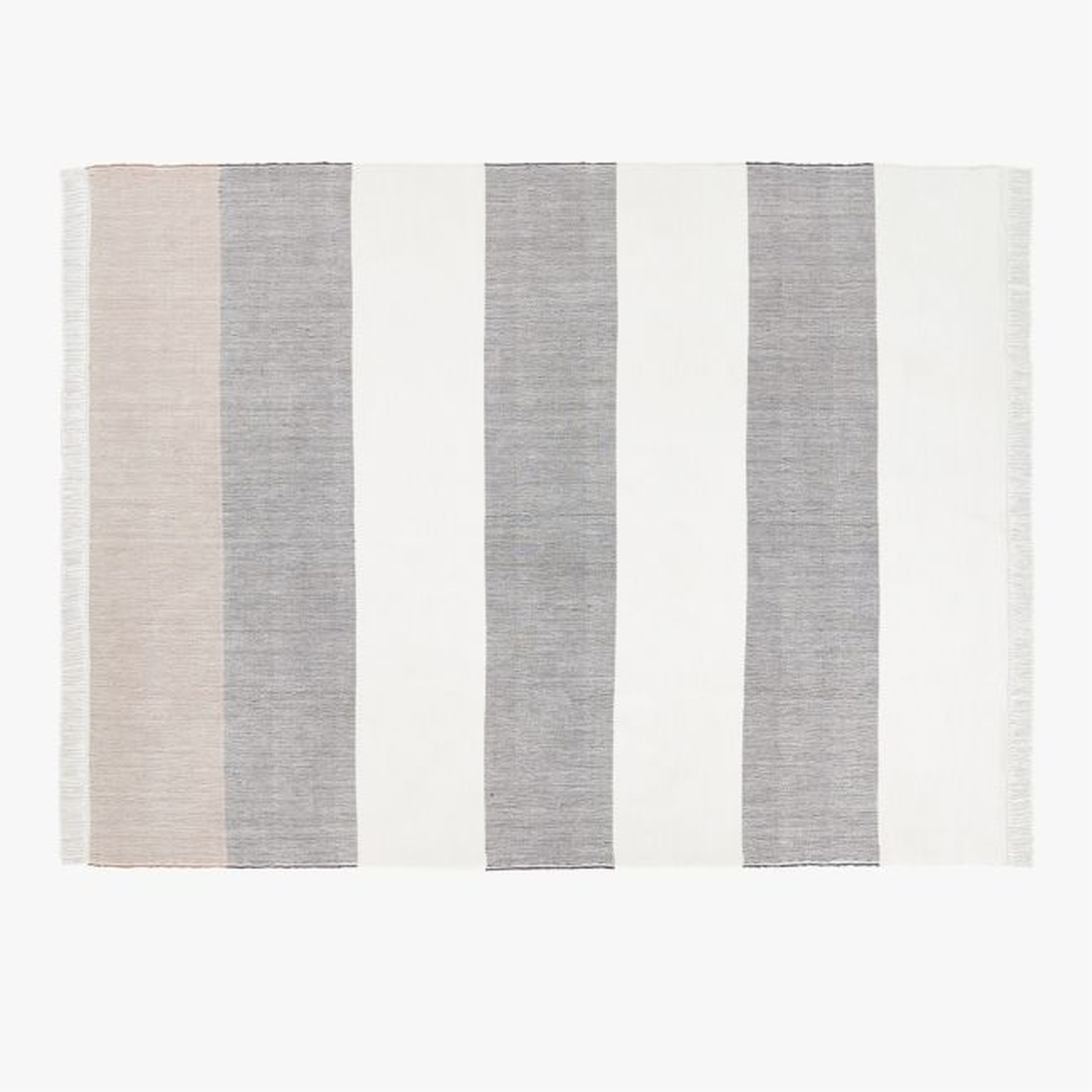 Kelso Charcoal and Camel Stripe Indoor/Outdoor Area Rug 9'x12' - CB2