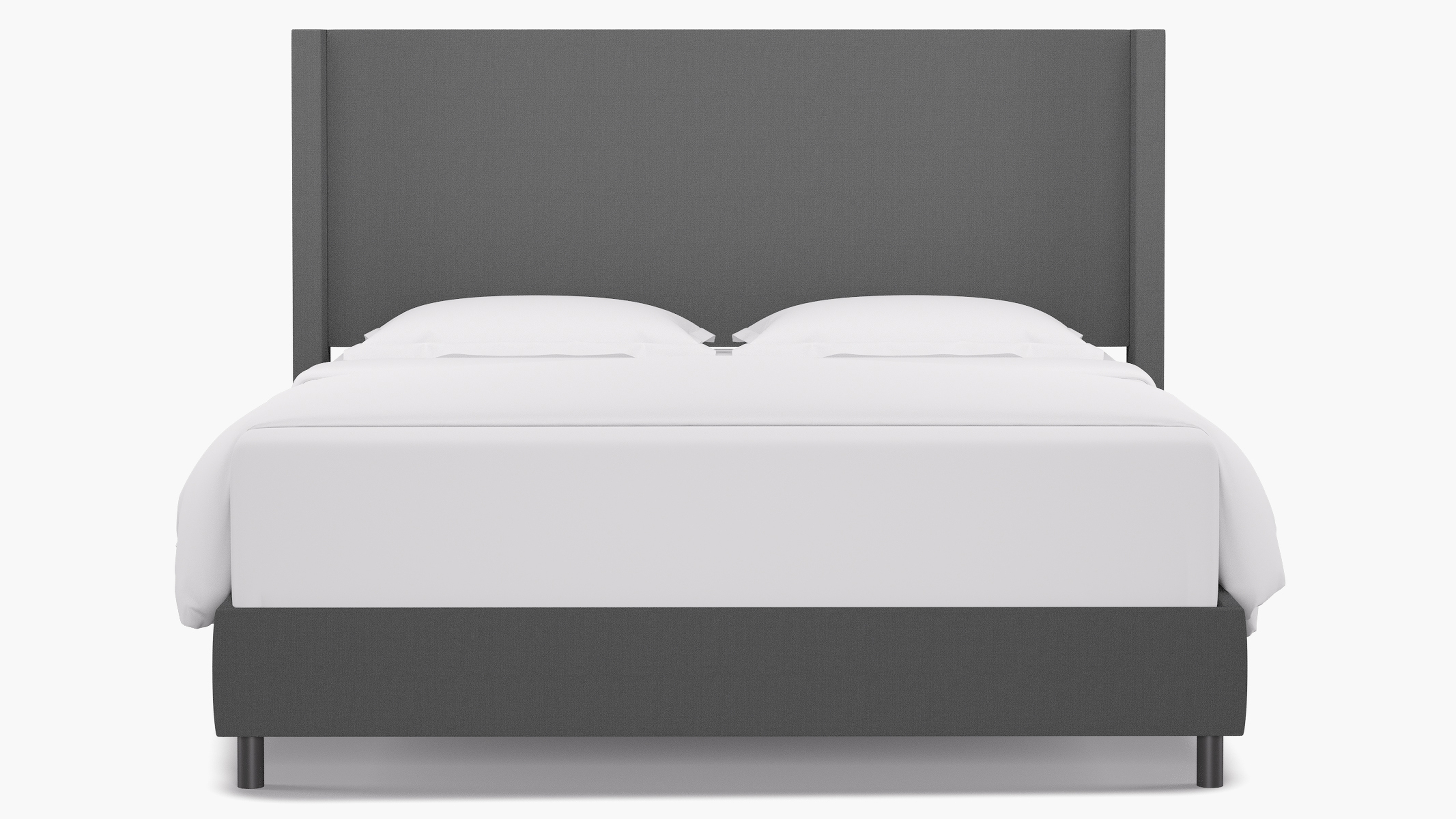 Modern Wingback Bed, Grey Linen, King - The Inside