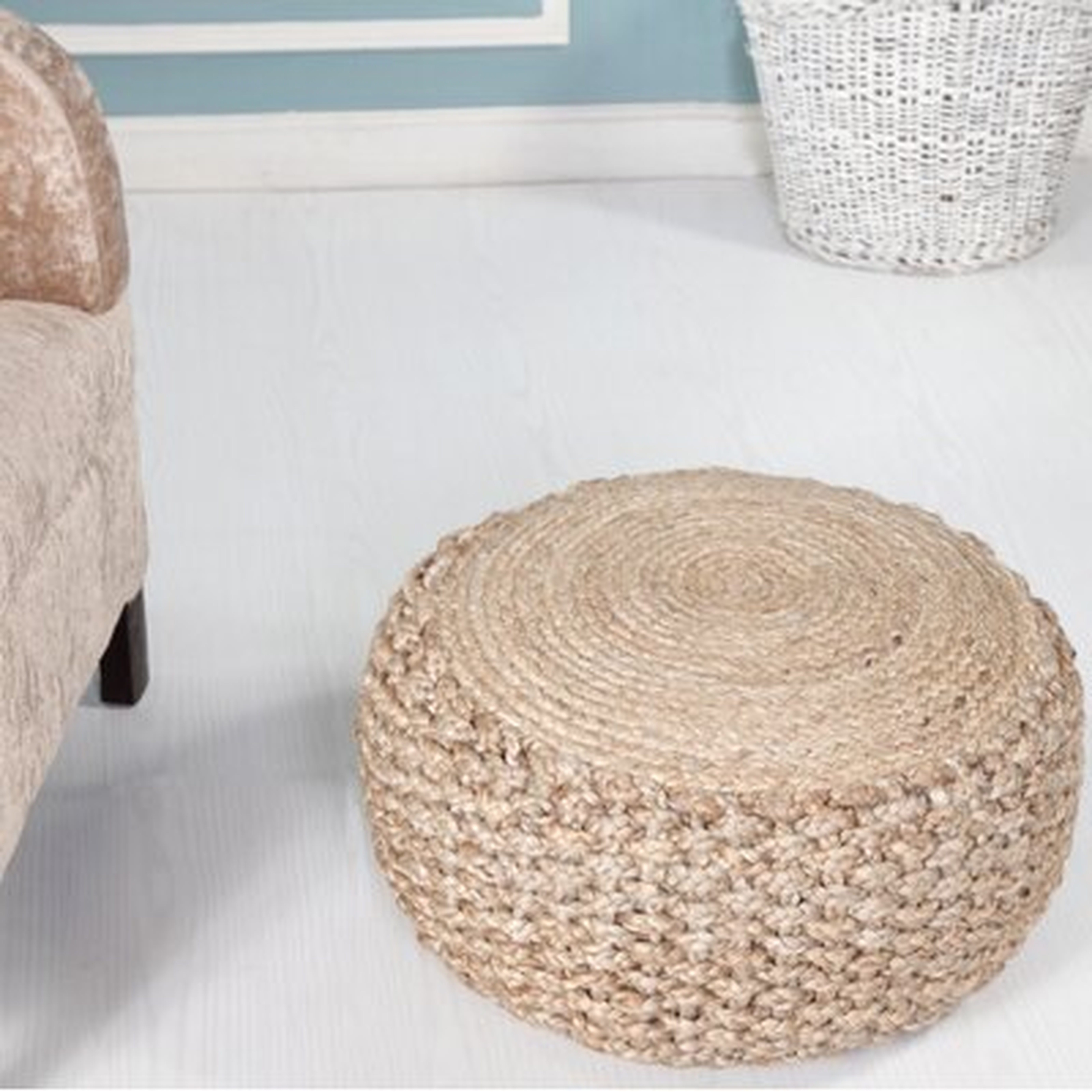 Aarron Braided Pouf - Wayfair