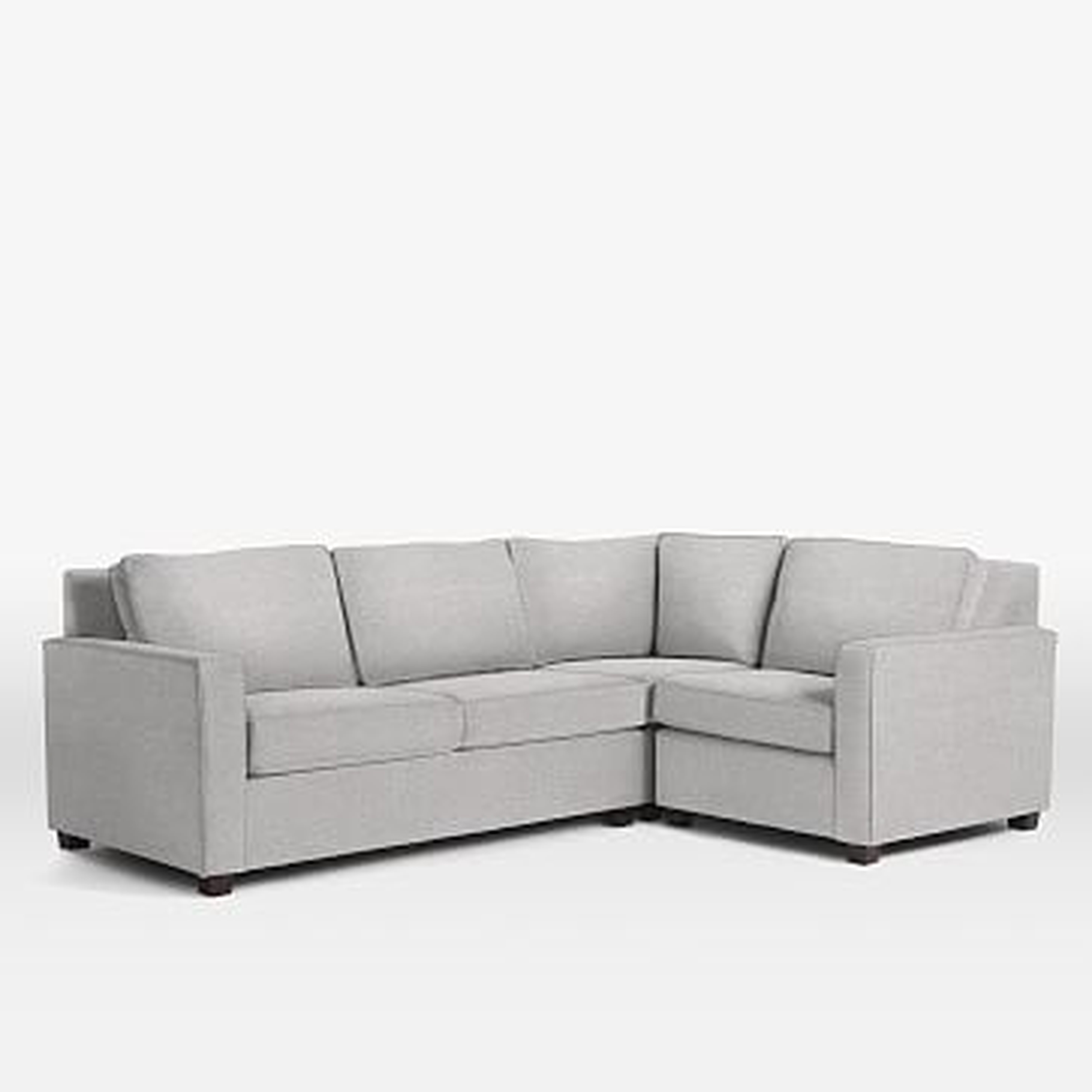 Henry Set 2- (Corner, Left Arm Loveseat, Right Arm Chair), Chenille Tweed, Frost Gray - West Elm