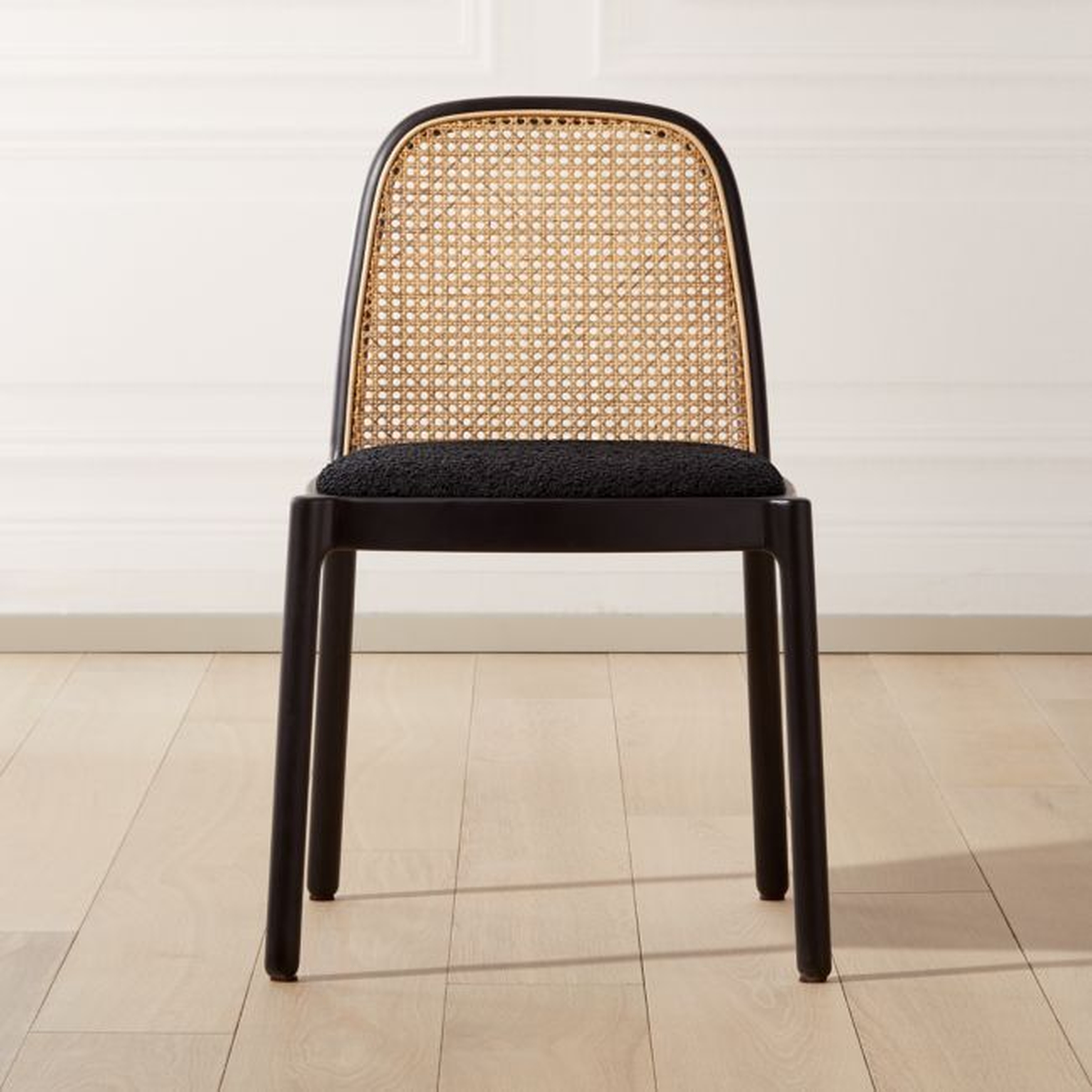 Nadia Black Cane Dining Chair - CB2