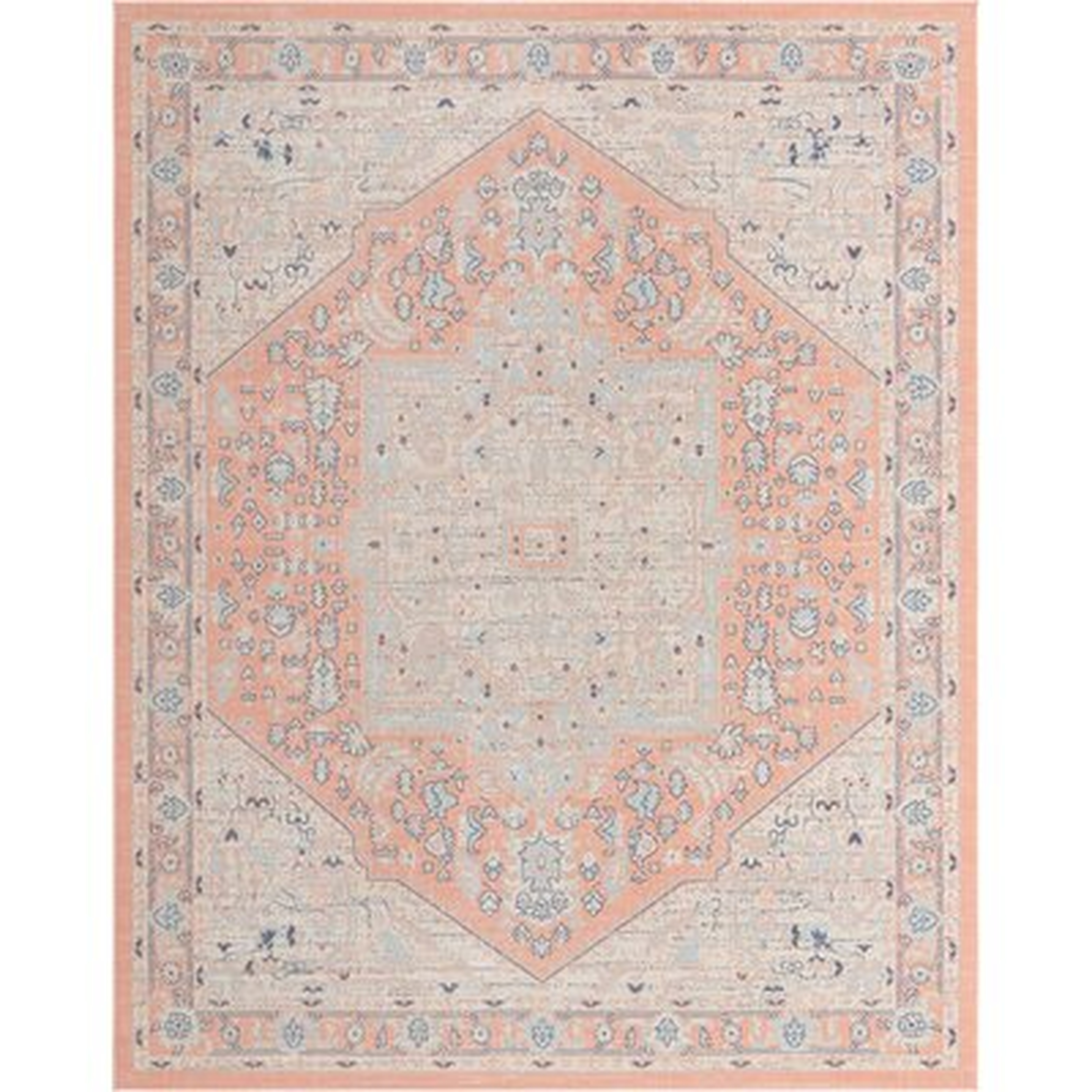 Leea Oriental Powder Pink Area Rug - Wayfair