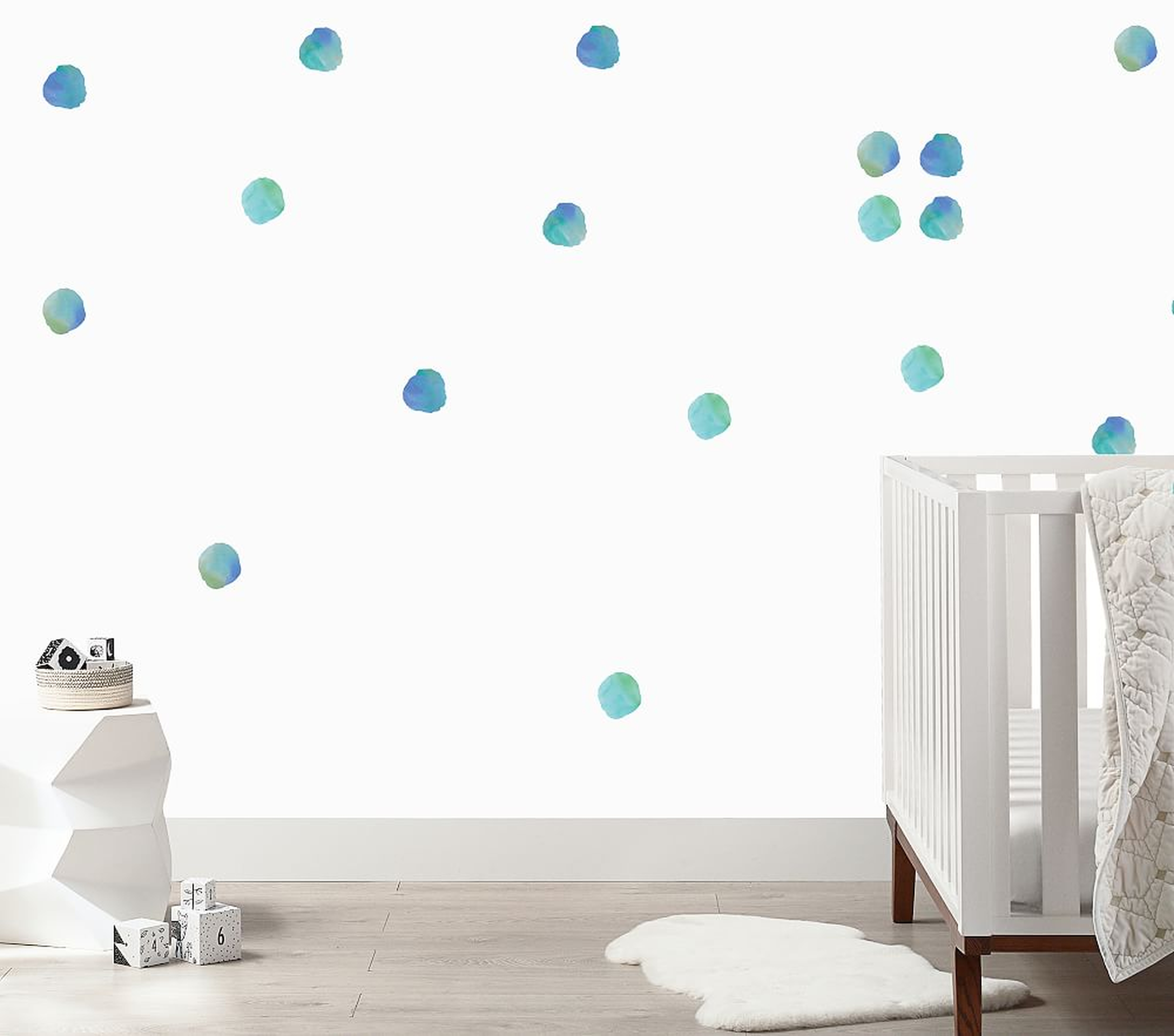 Watercolor Dots Wall Decal, Blues - Pottery Barn Kids