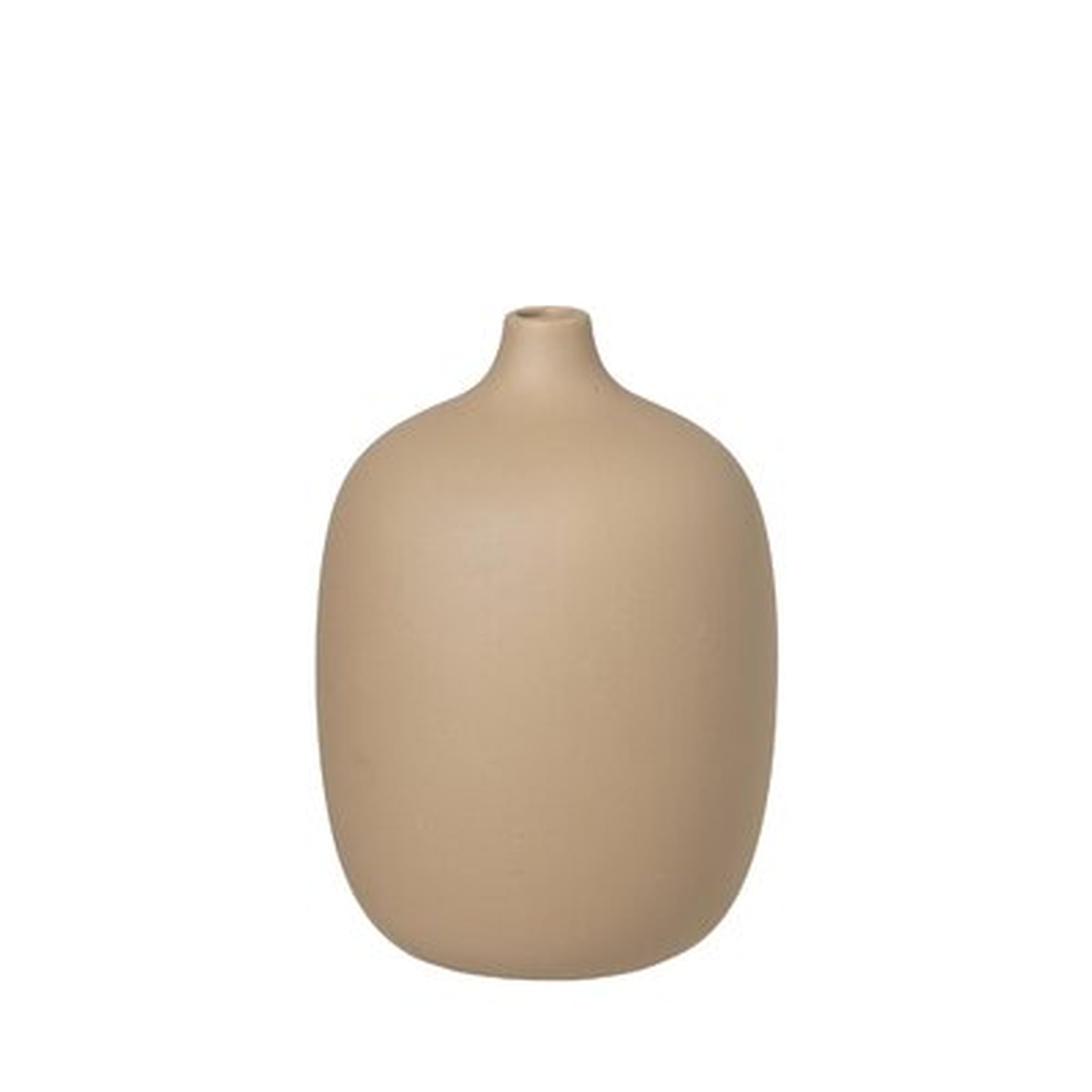 Ceola Indoor/Outdoor Ceramic Table Vase, Khaki, 7.3" - Wayfair