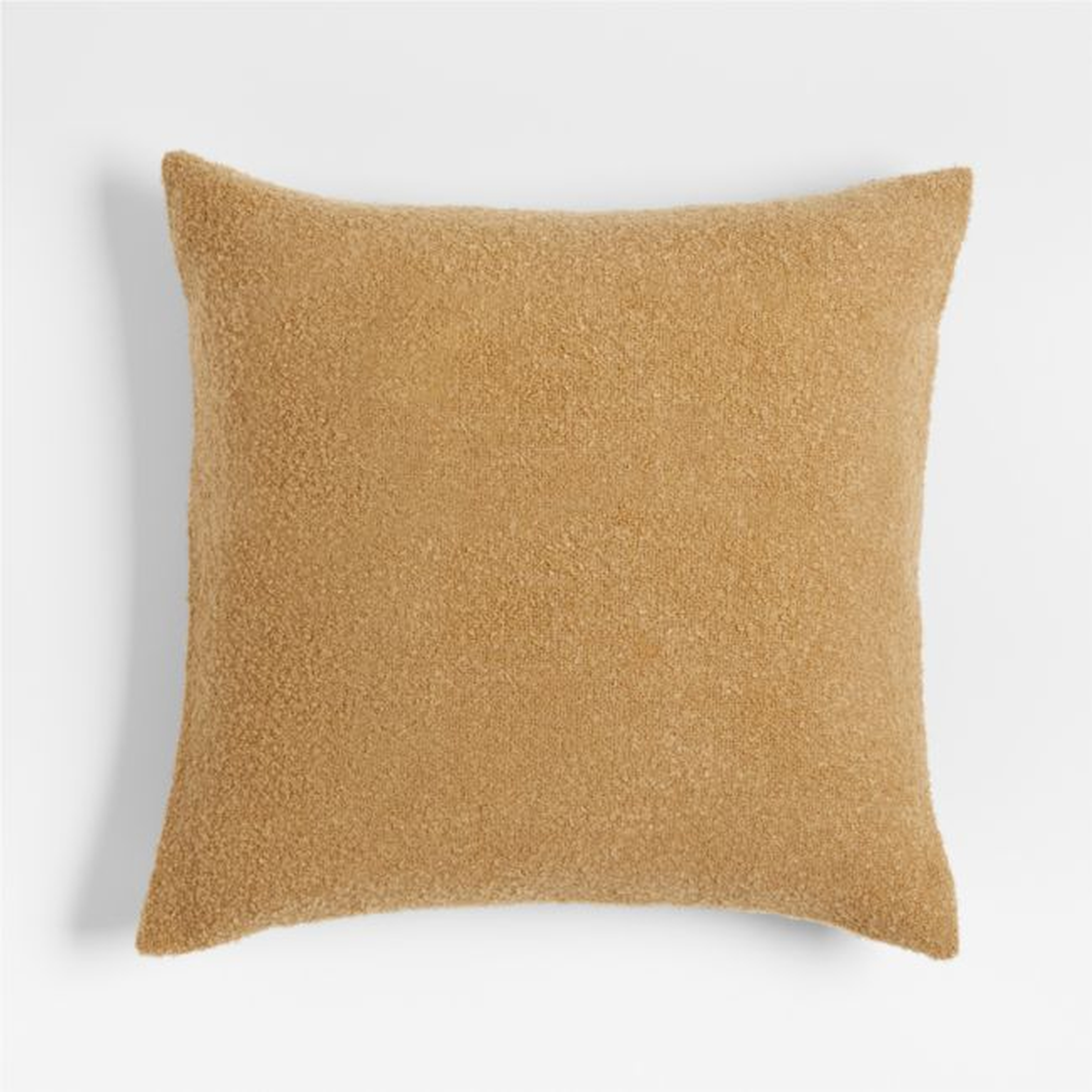 Frances Faux Mohair 23"x23" Golden Brown Throw Pillow with Feather Insert by Jake Arnold - Crate and Barrel