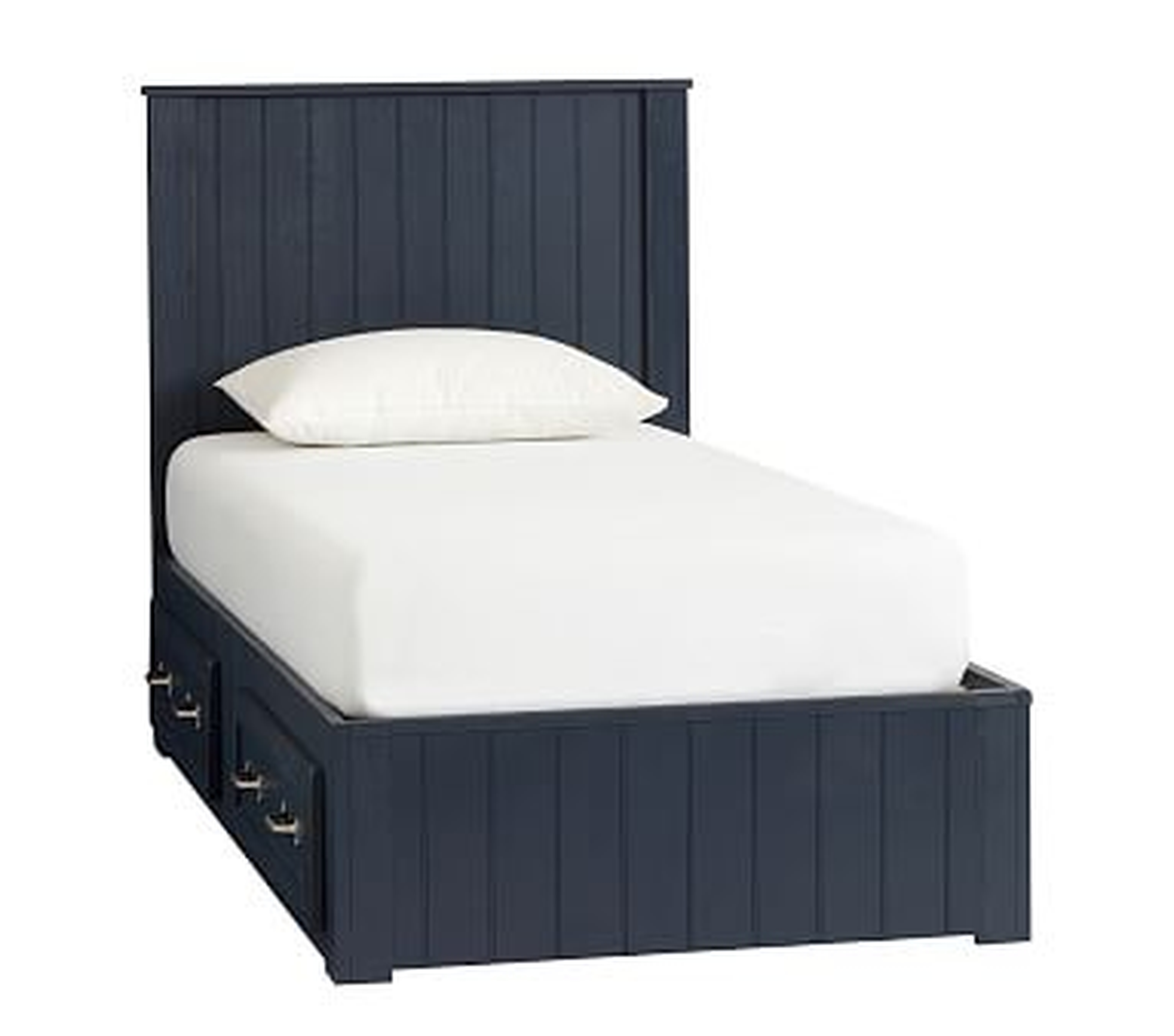 Belden Bed with Headboard, Twin, Weathered Navy, Flat Rate - Pottery Barn Kids