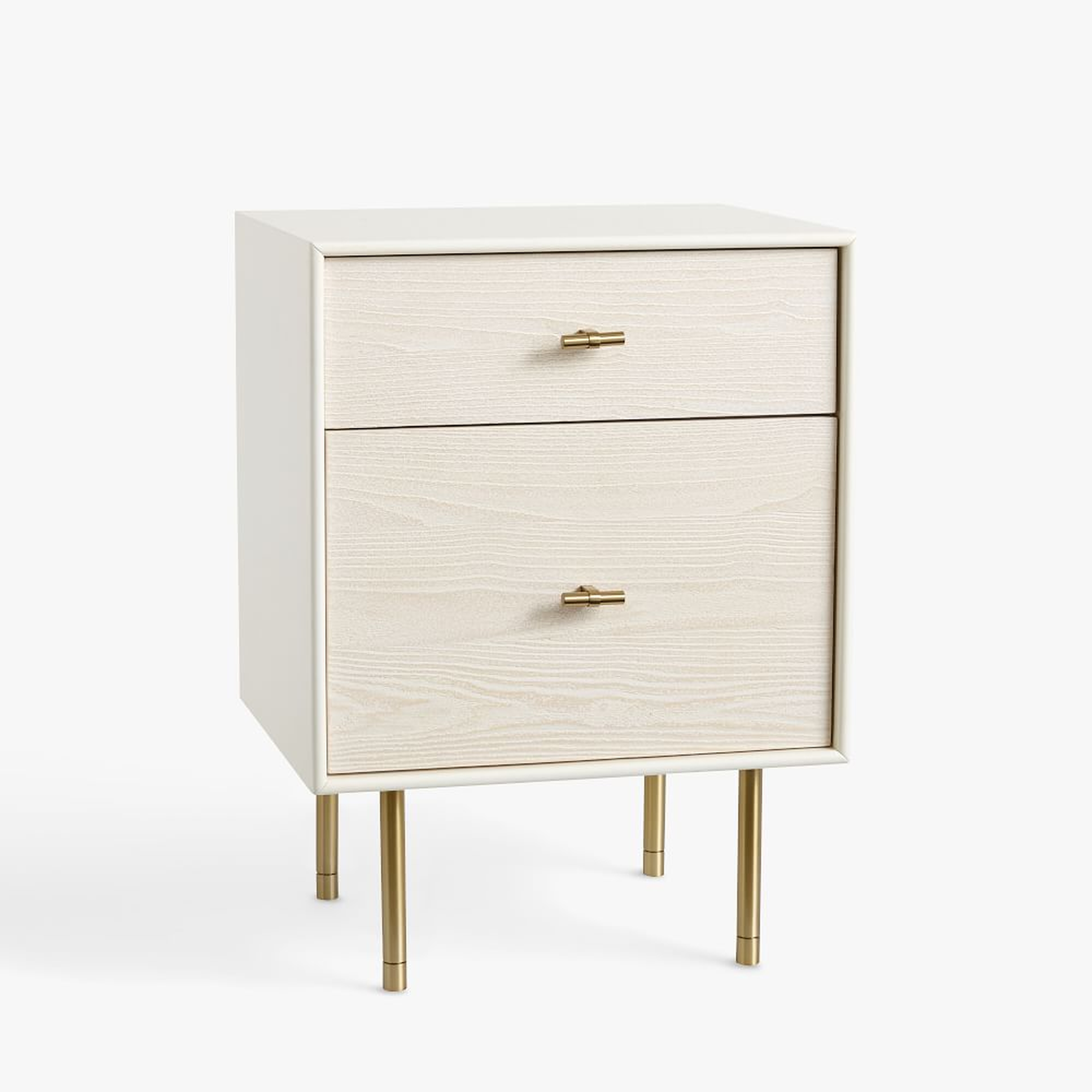 Modernist Bedside Nightstand, White and Wintered Wood, WE Kids - West Elm
