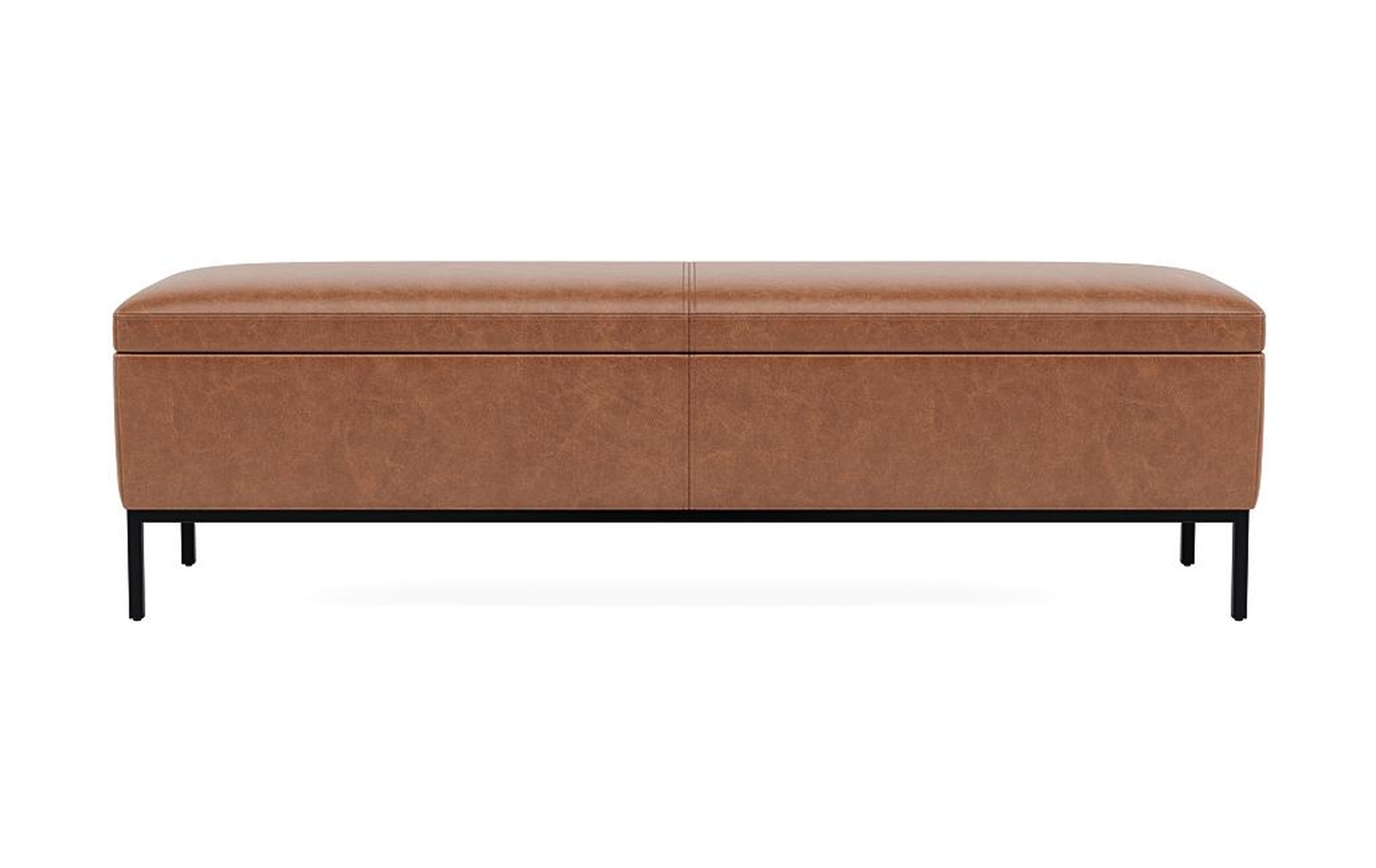 Miller Leather Storage Bench - Interior Define