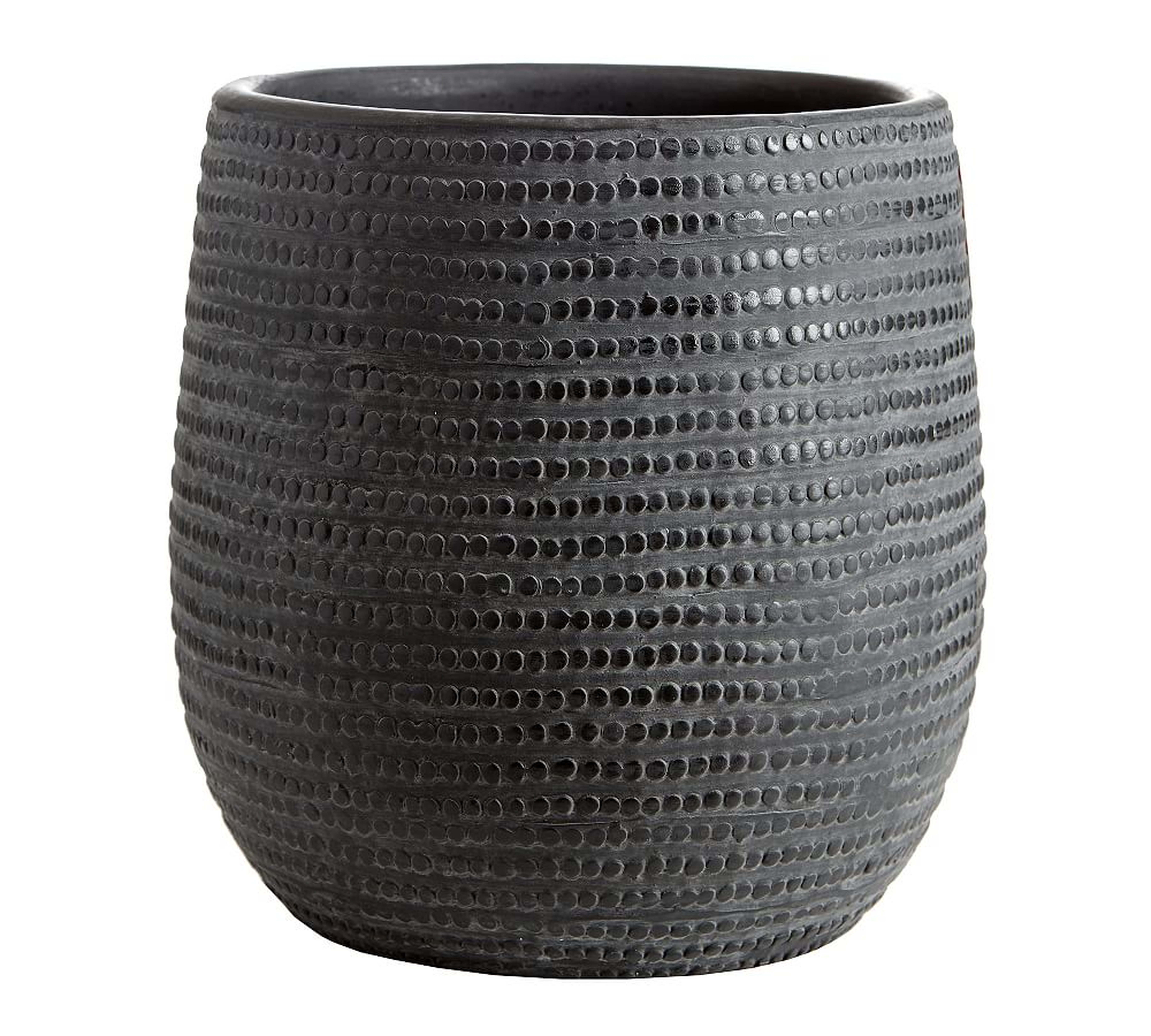 Cosgrove Ceramic Planter, Medium, Charcoal - Pottery Barn
