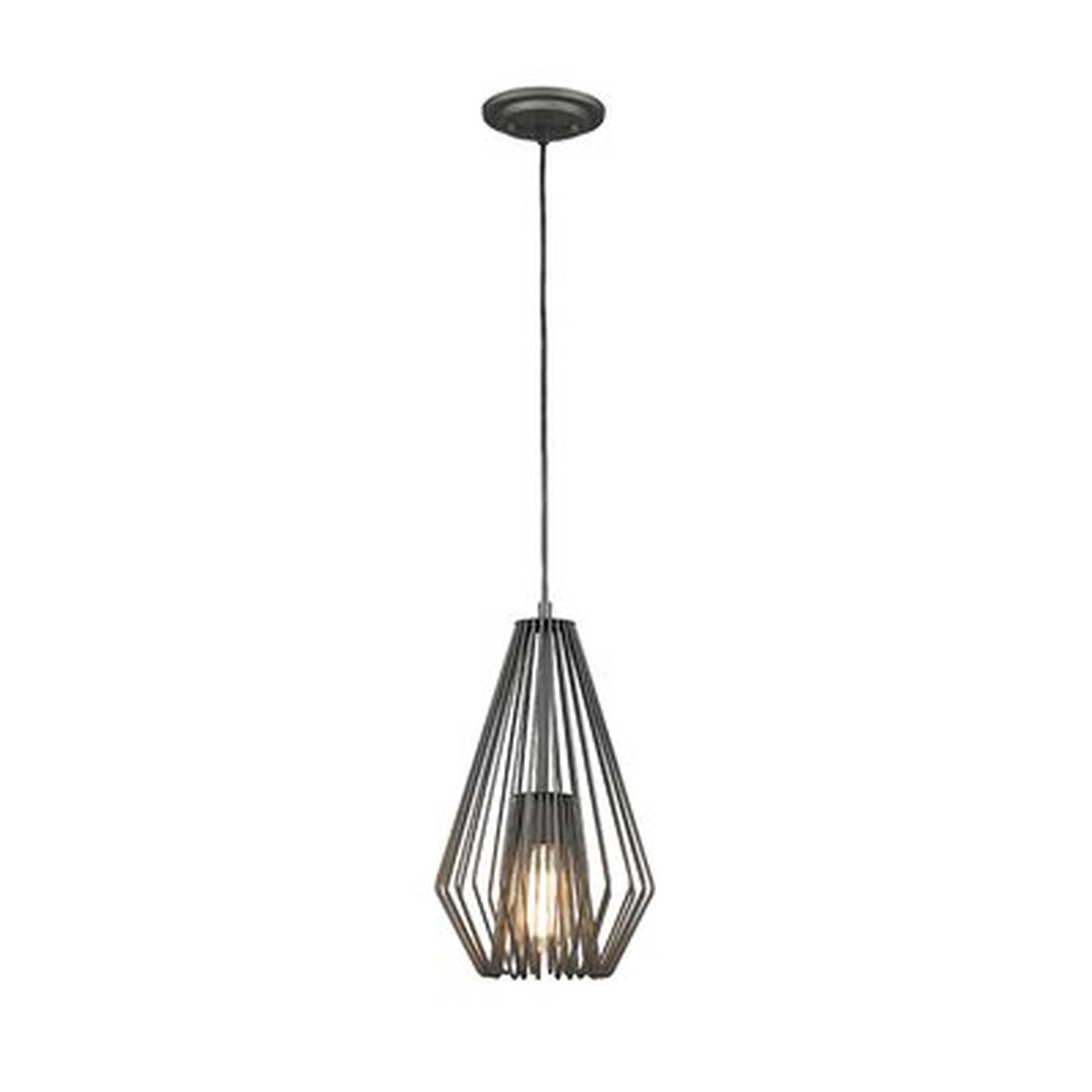 Frankie 1 - Light Unique/Statement Geometric Pendant with Wrought Iron Accents - AllModern