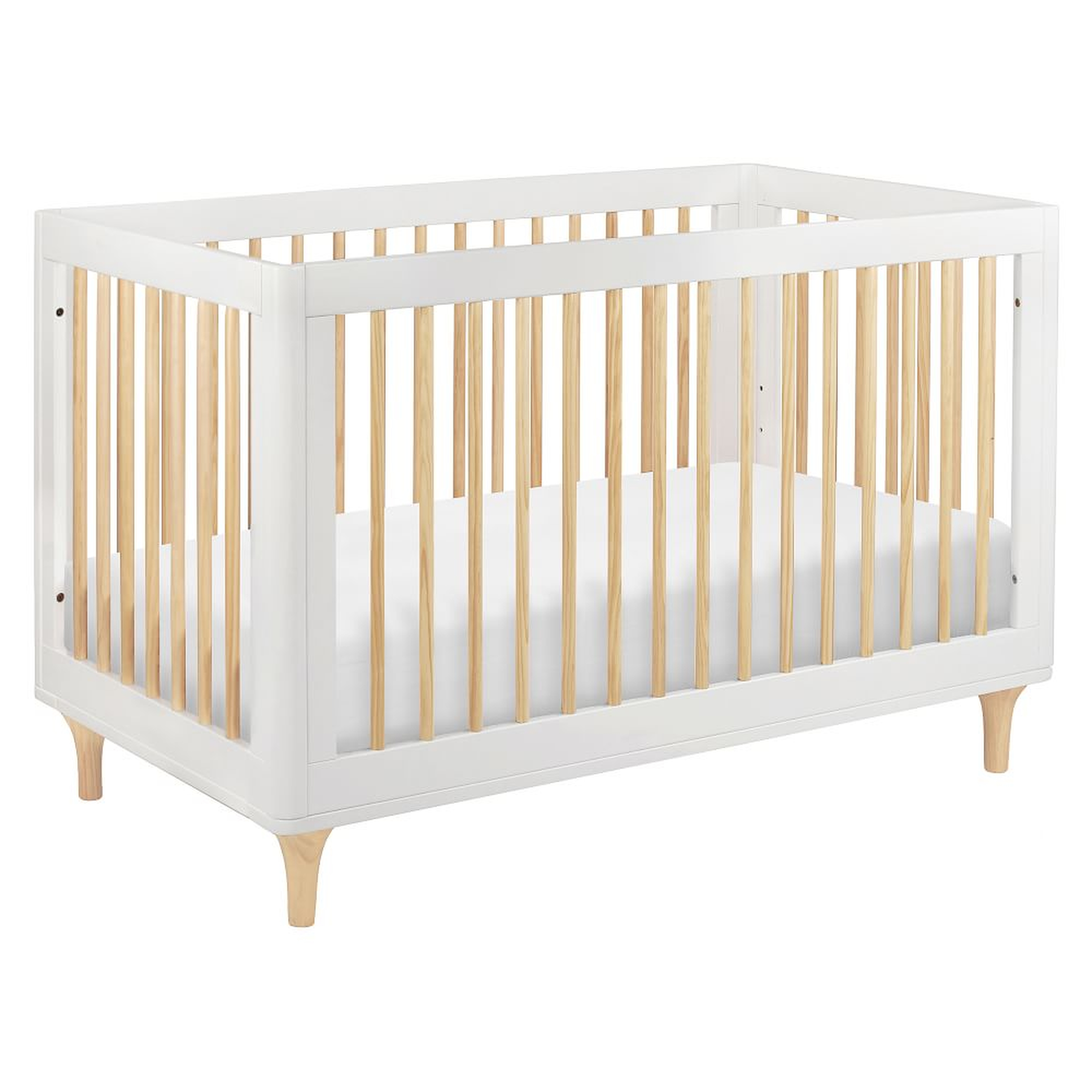 Lolly 3-in-1 Convertible Crib with Toddler Bed Conversion Kit, White/Natural, WE Kids - West Elm