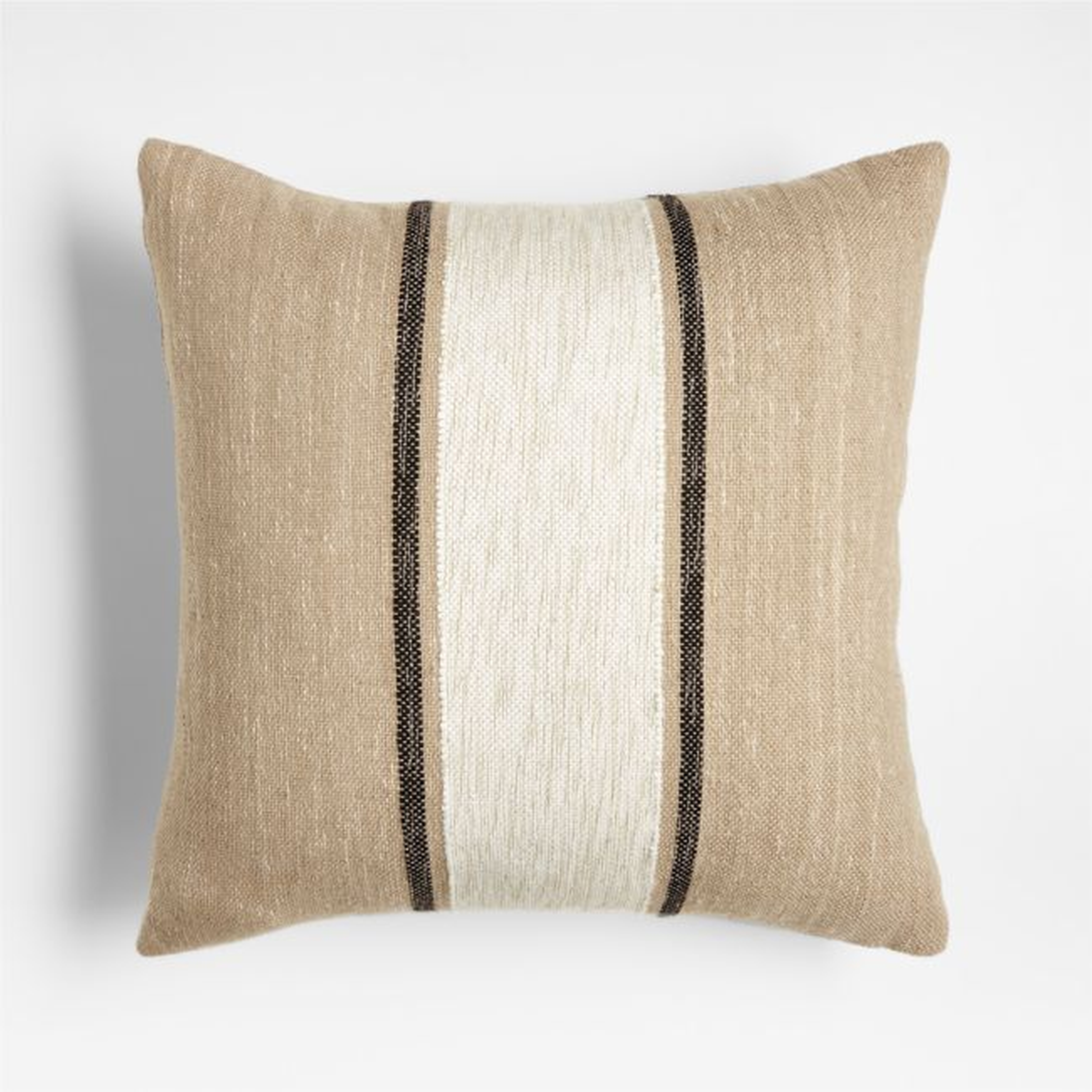 White 20"x20" Bold Stripe Outdoor Throw Pillow - Crate and Barrel