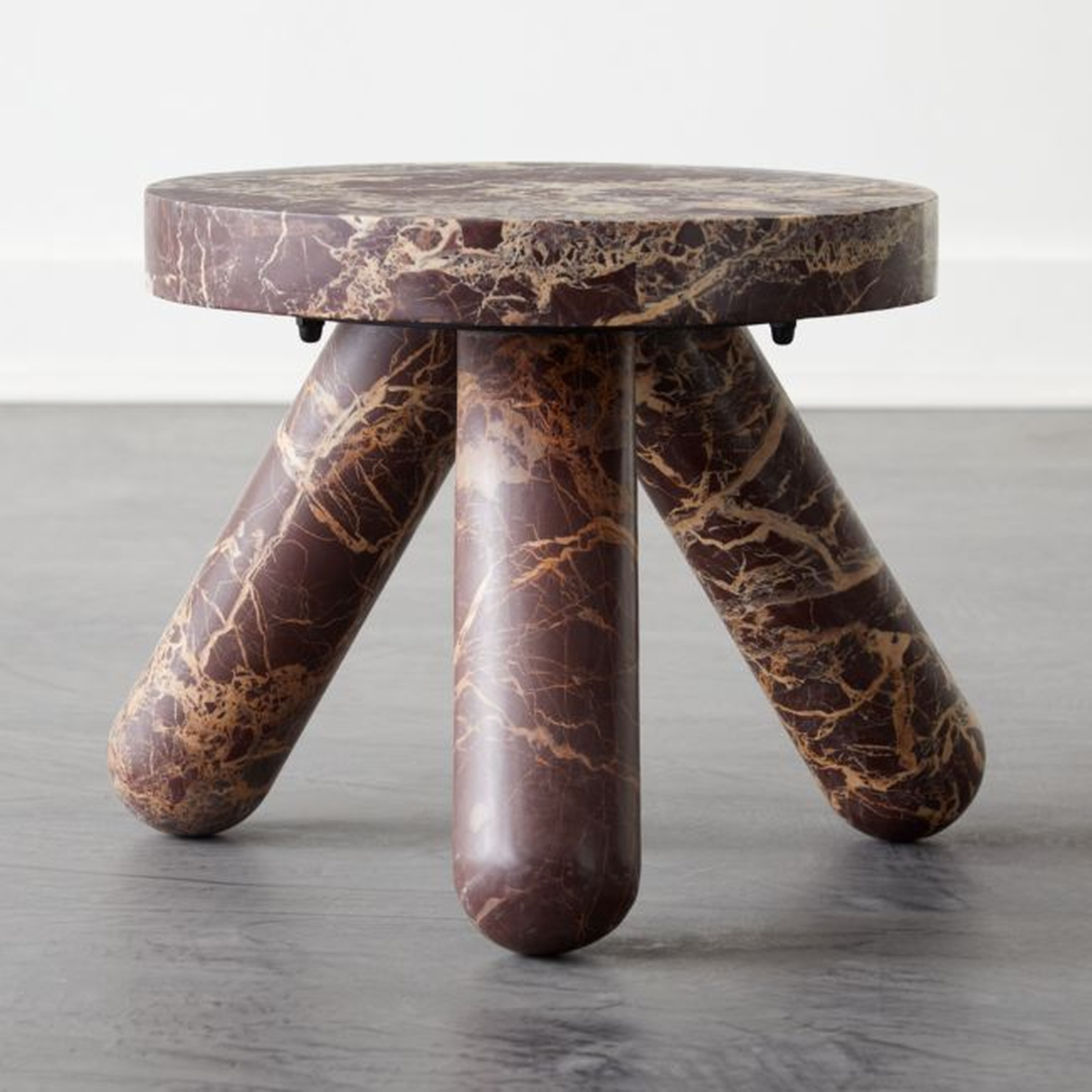 Jaxx Red Marble Side Table Short - CB2